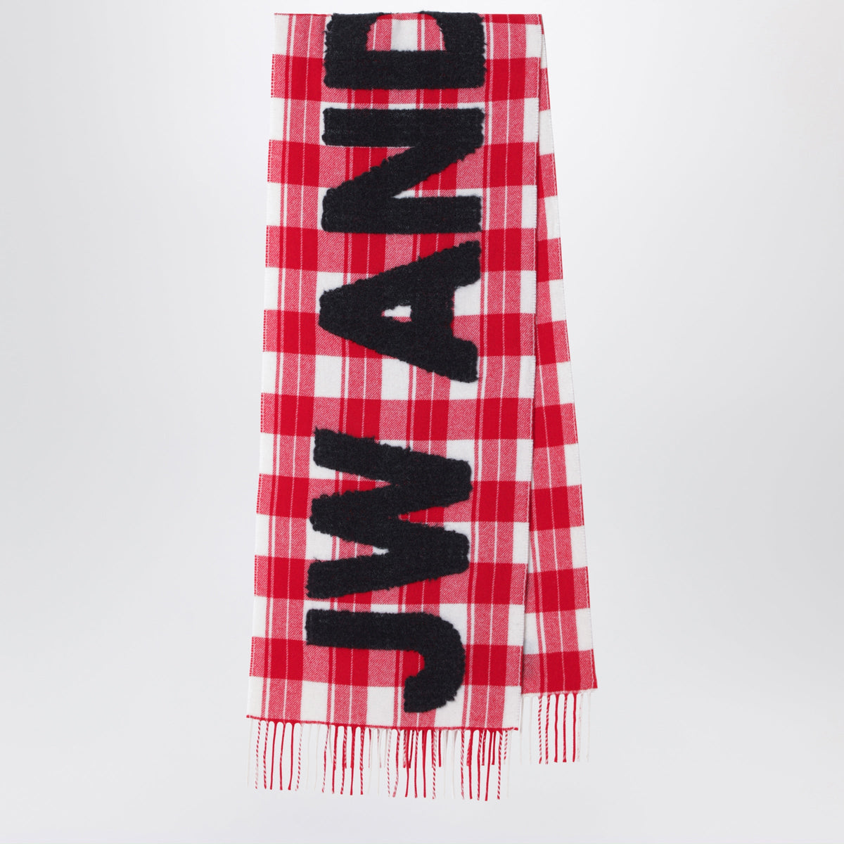 Jw Anderson Tartan Wool-Blend Scarf With Maxi Logo Women J.W. ANDERSON