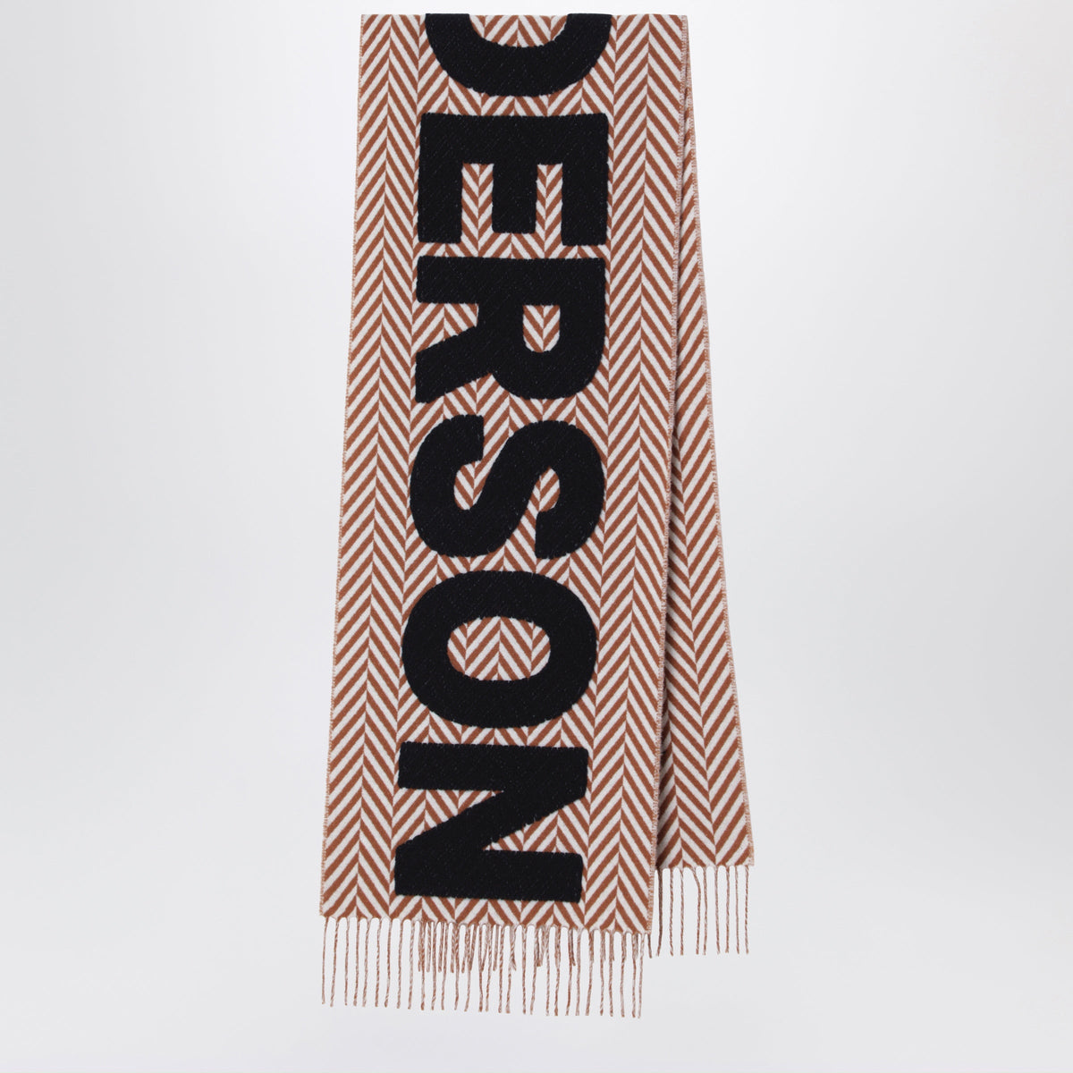 Jw Anderson Chevron Wool-Blend Scarf With Maxi Logo Women J.W. ANDERSON