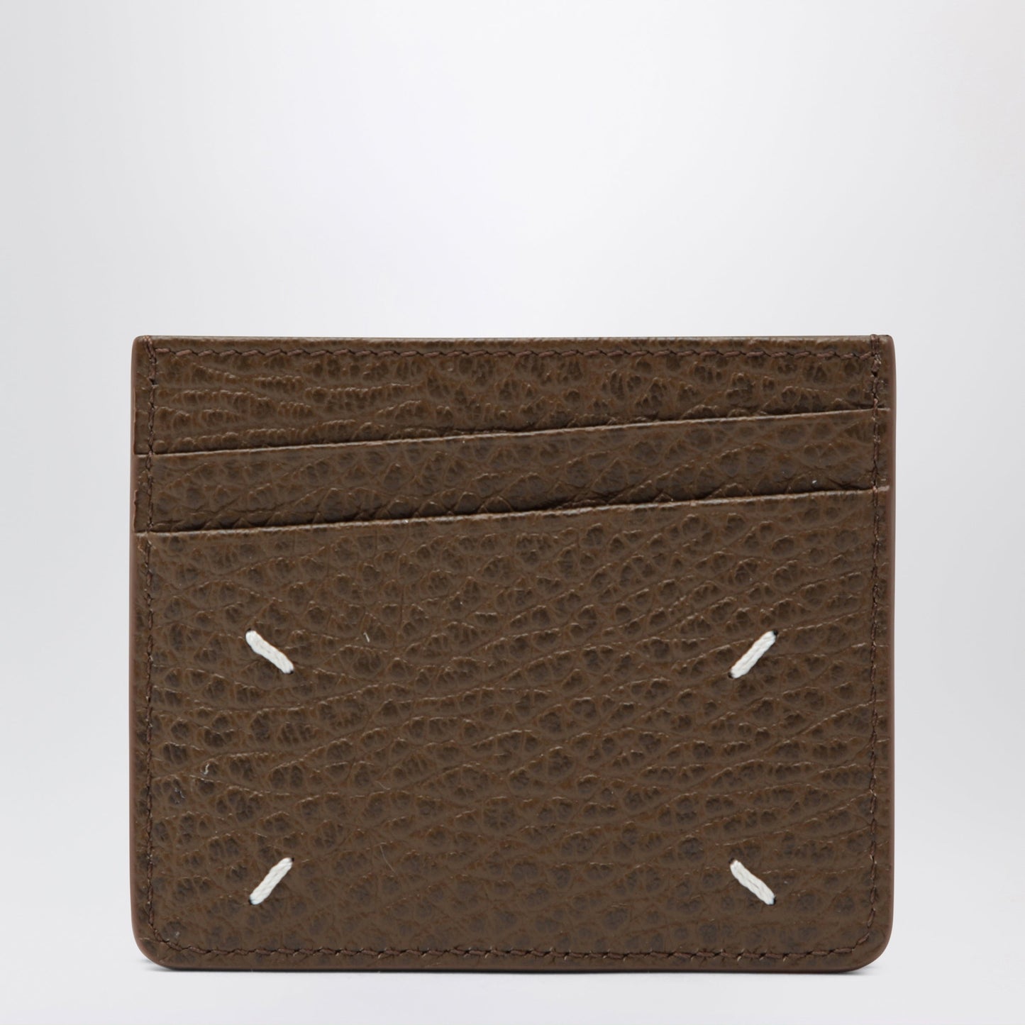 Maison Margiela Brown Four Stitches Calfskin Card Holder Men MAISON MARGIELA