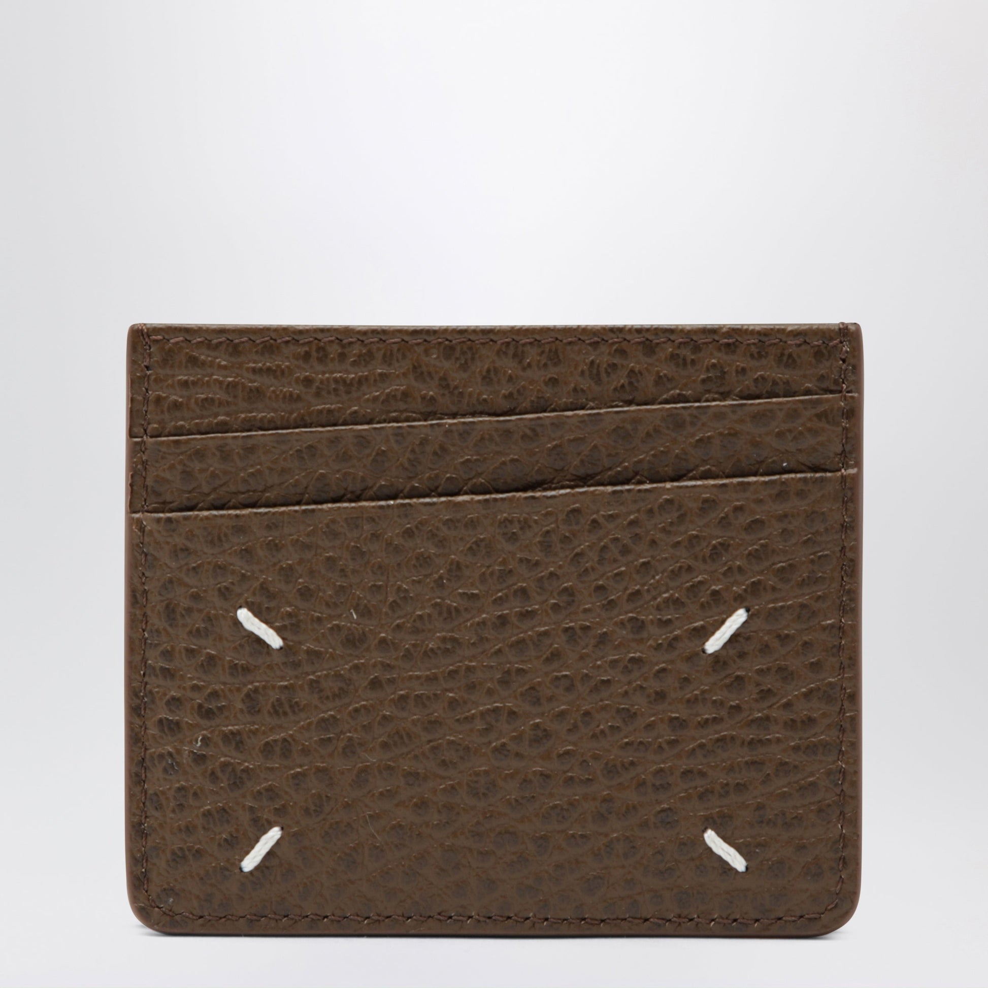 Maison Margiela Brown Four Stitches Calfskin Card Holder Men MAISON MARGIELA