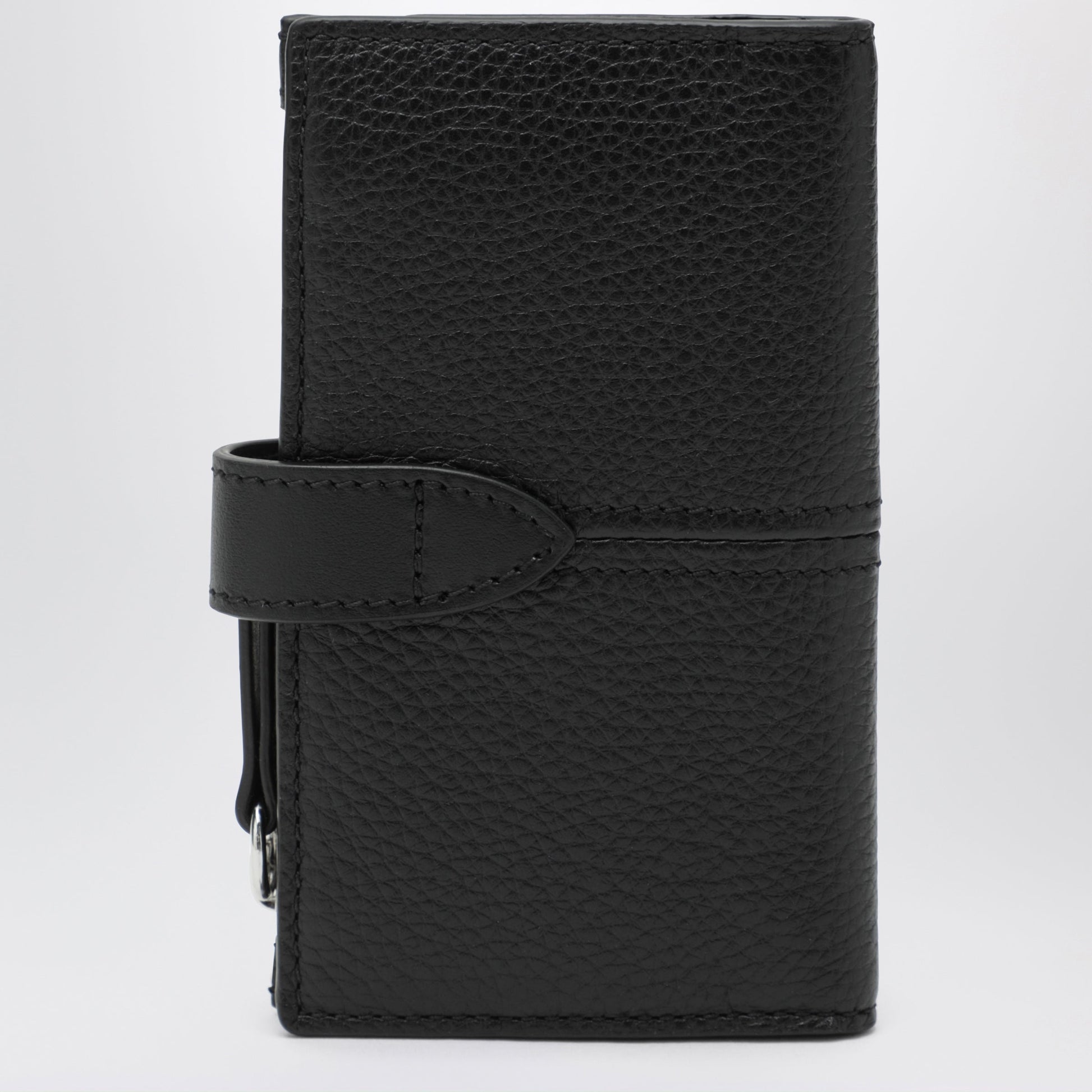 Maison Margiela Black Leather Zip Card Holder With Coin Purse Men MAISON MARGIELA