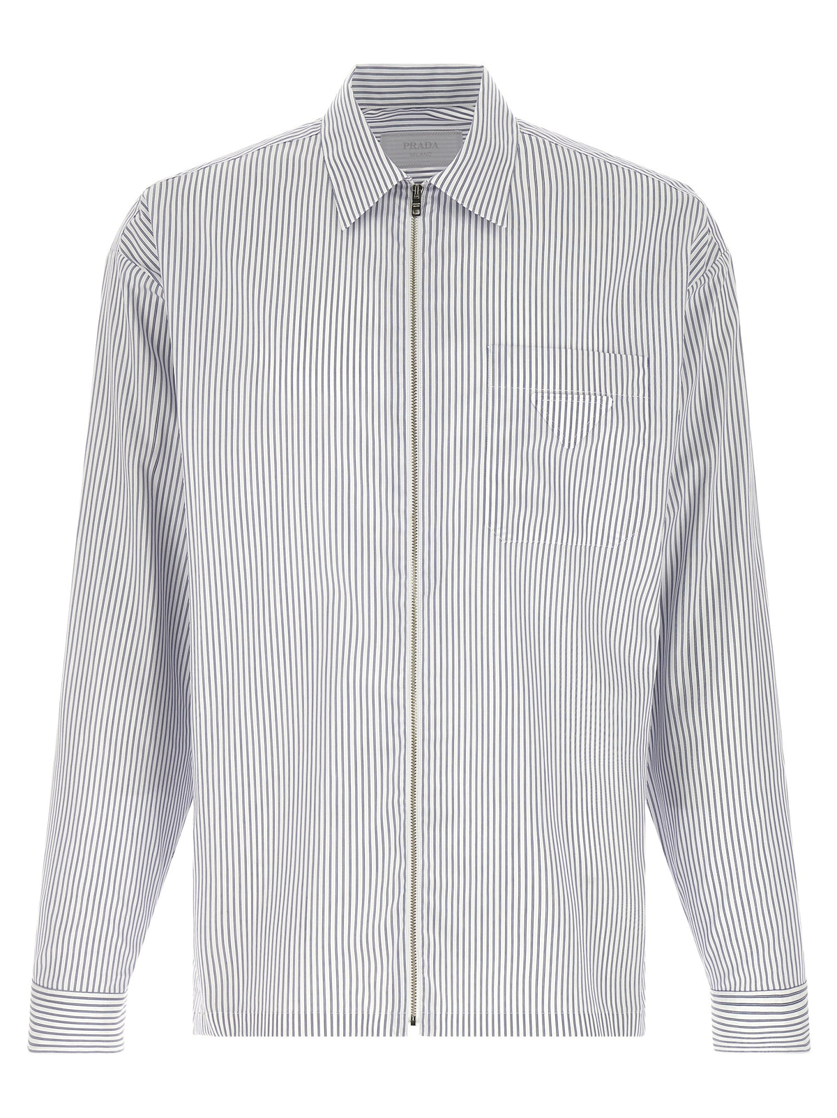 Prada Men Zip Striped Shirt PRADA