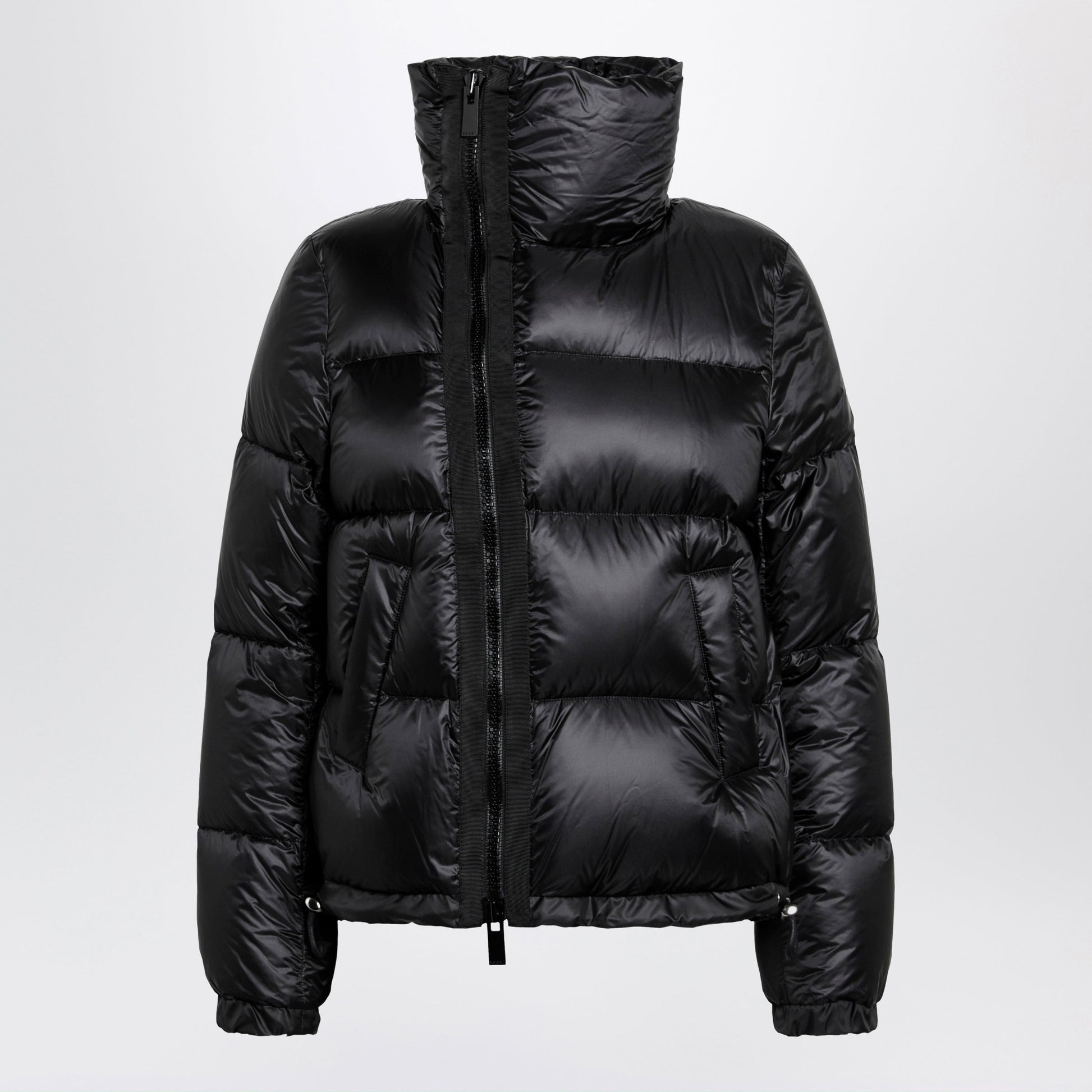 Sacai Black Down Jacket With Asymmetrical Zip Women SACAI