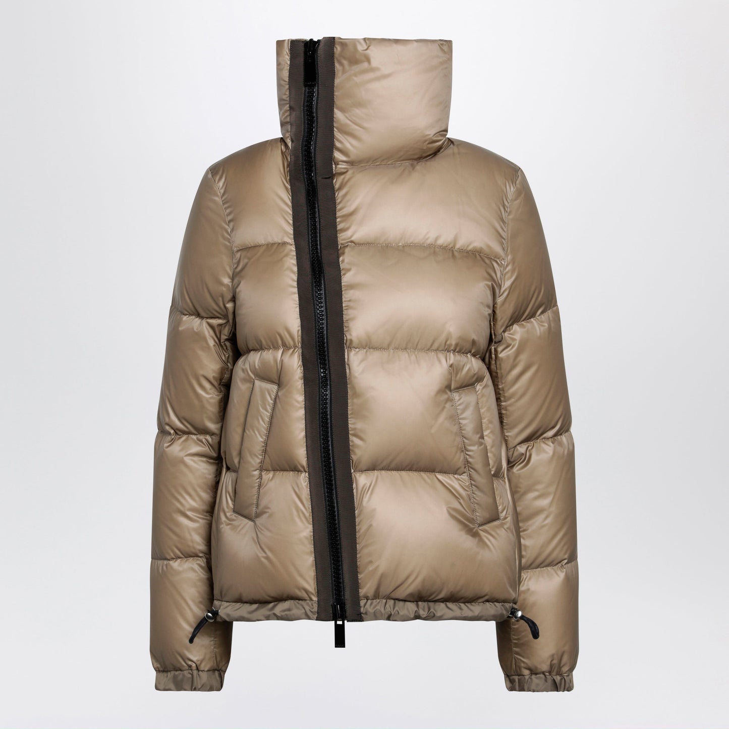 Sacai Beige Down Jacket With Asymmetrical Zip Women SACAI