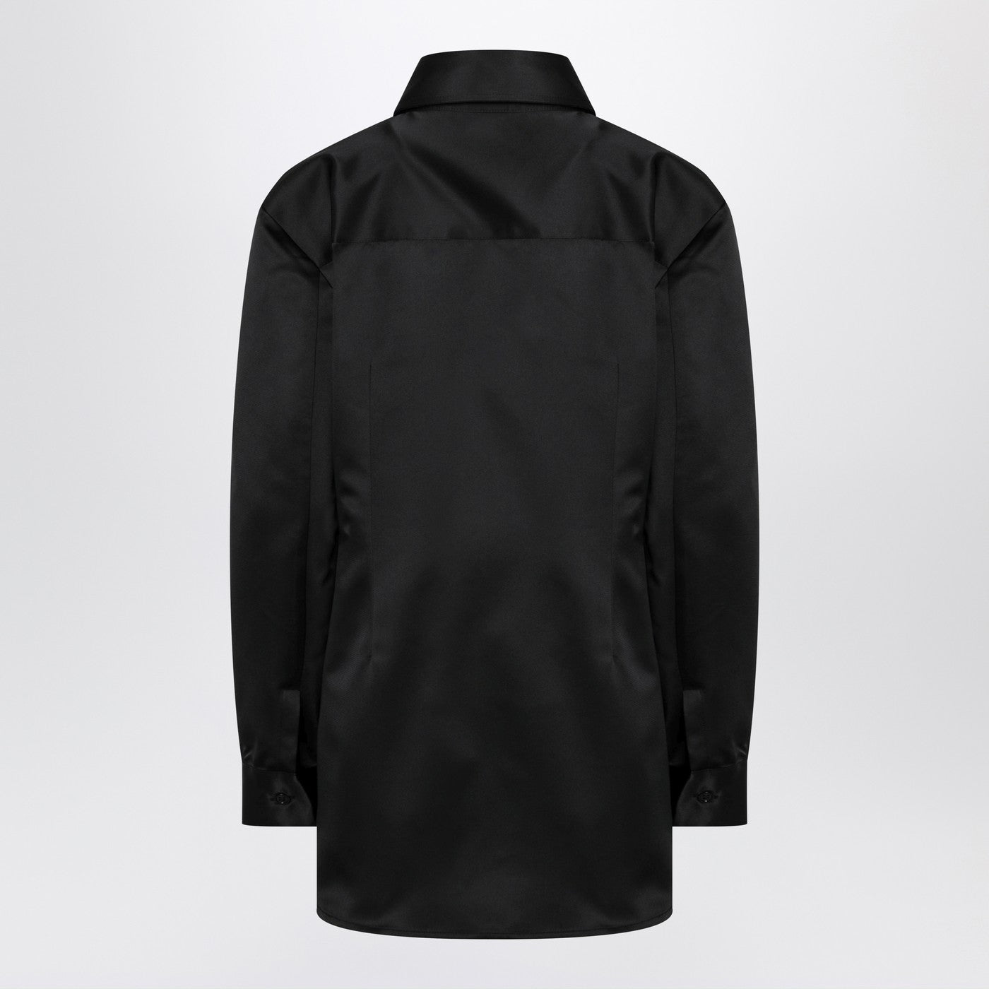 The Frankie Shop Black Satin Shirt Dress Women The Frankie Shop