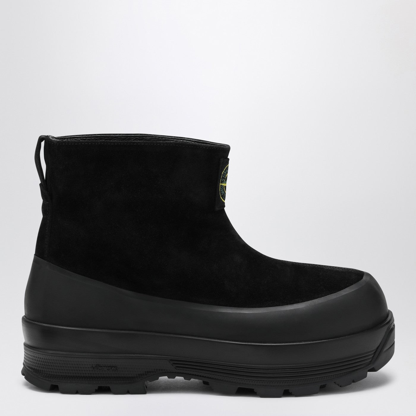 Stone Island Black Suede Ankle Boot With Logo Men STONE ISLAND