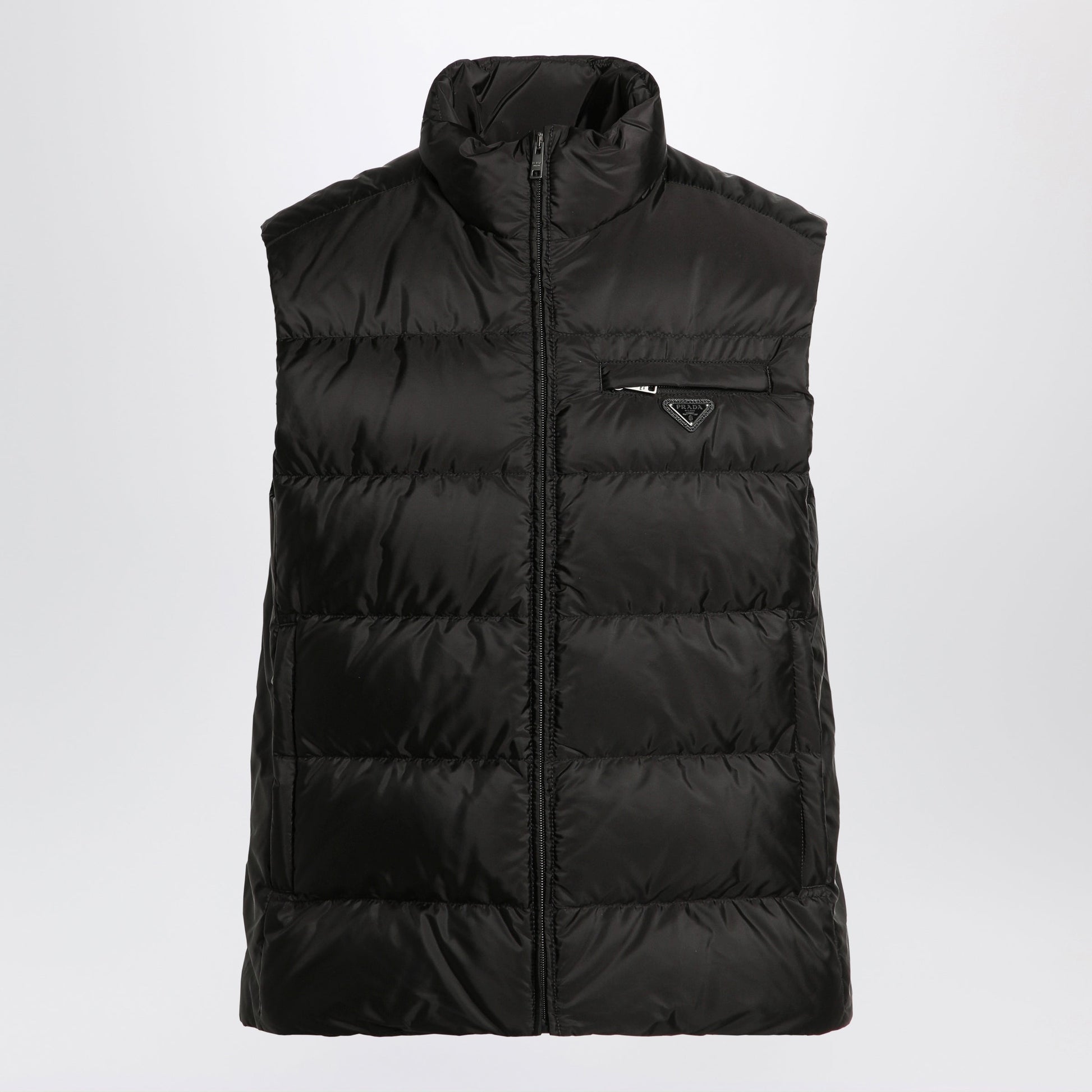Prada Black Padded Vest In Re-Nylon Men PRADA
