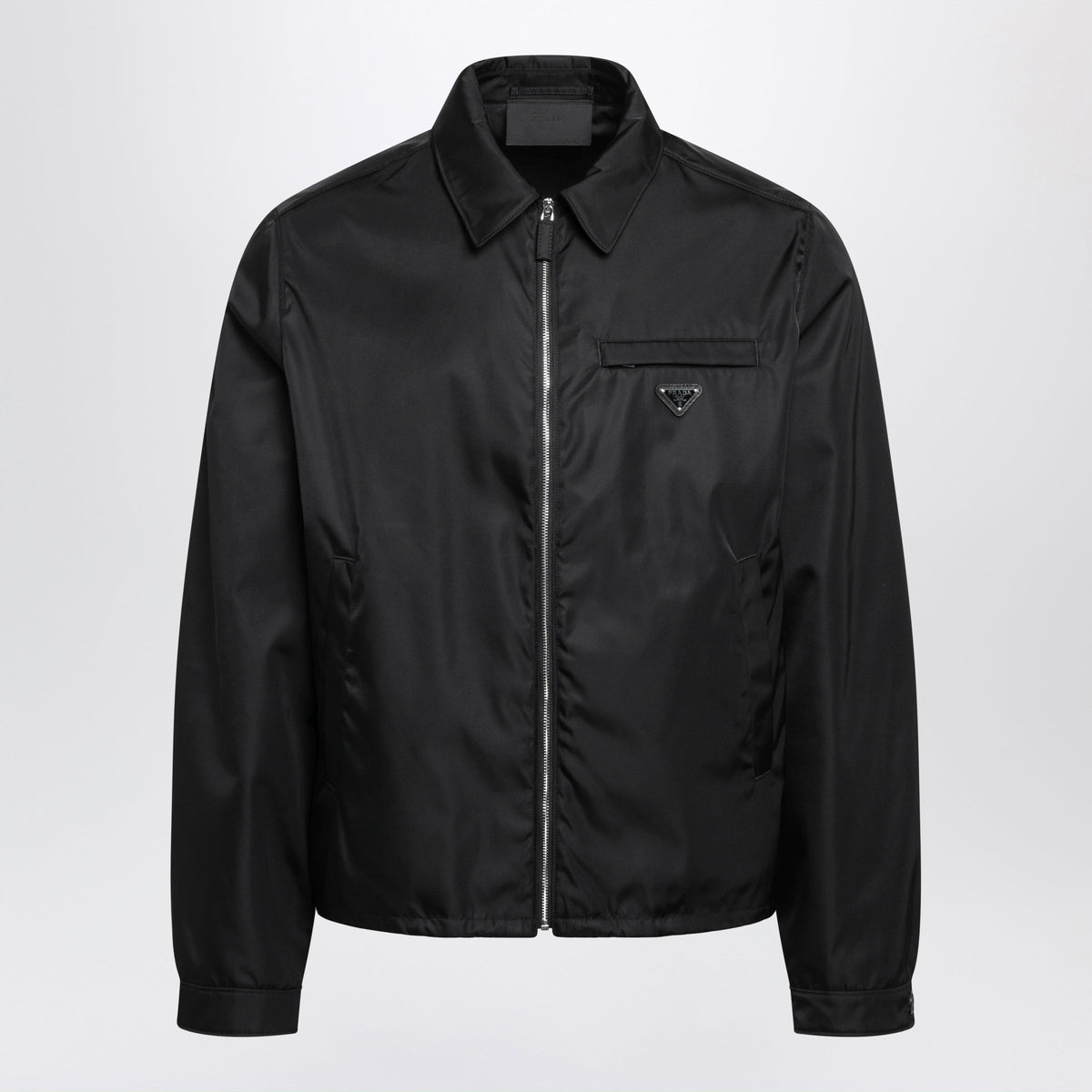 Prada Black Zip-Up Jacket In Re-Nylon Men PRADA