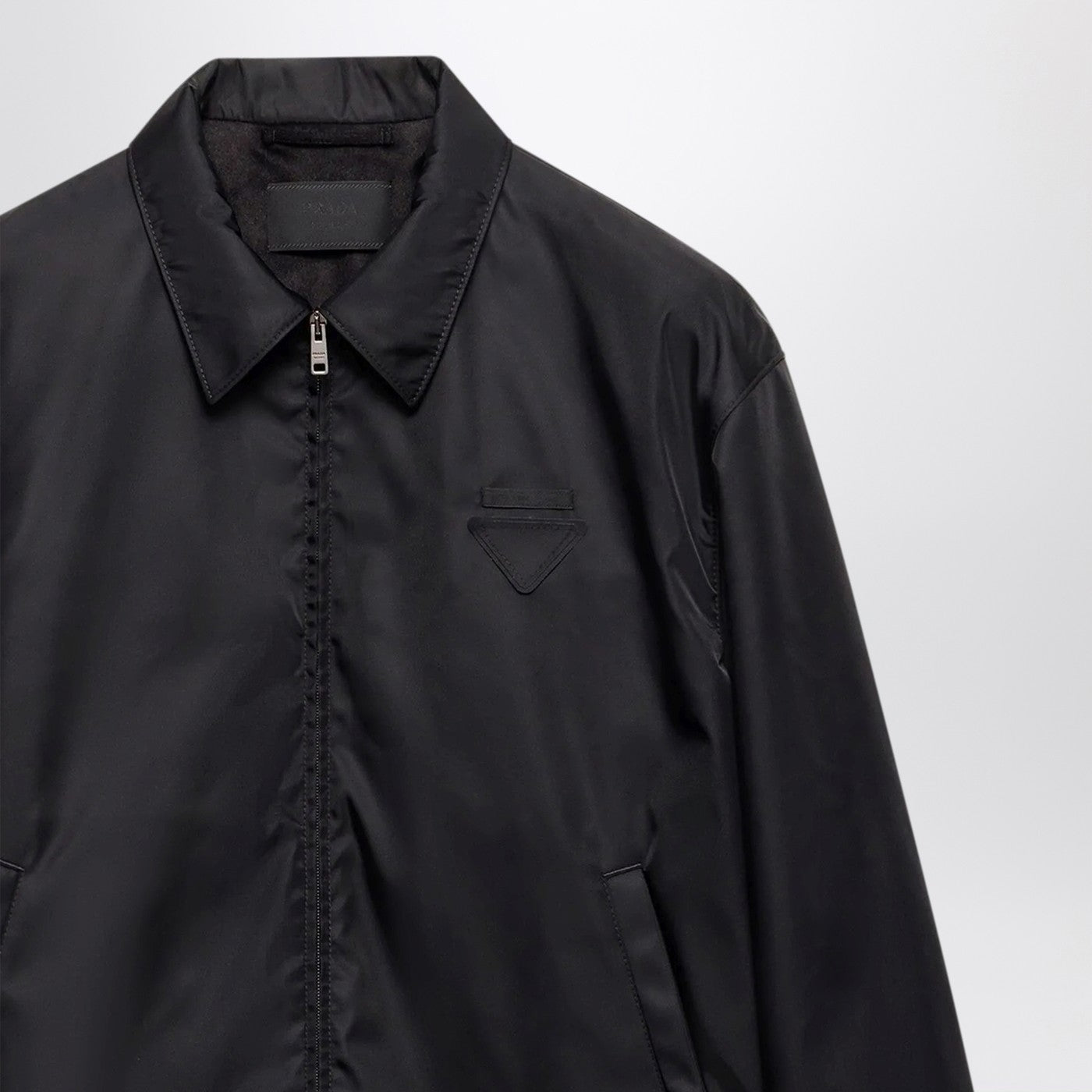 Prada Black Jacket With Zip In Re-Nylon Men PRADA