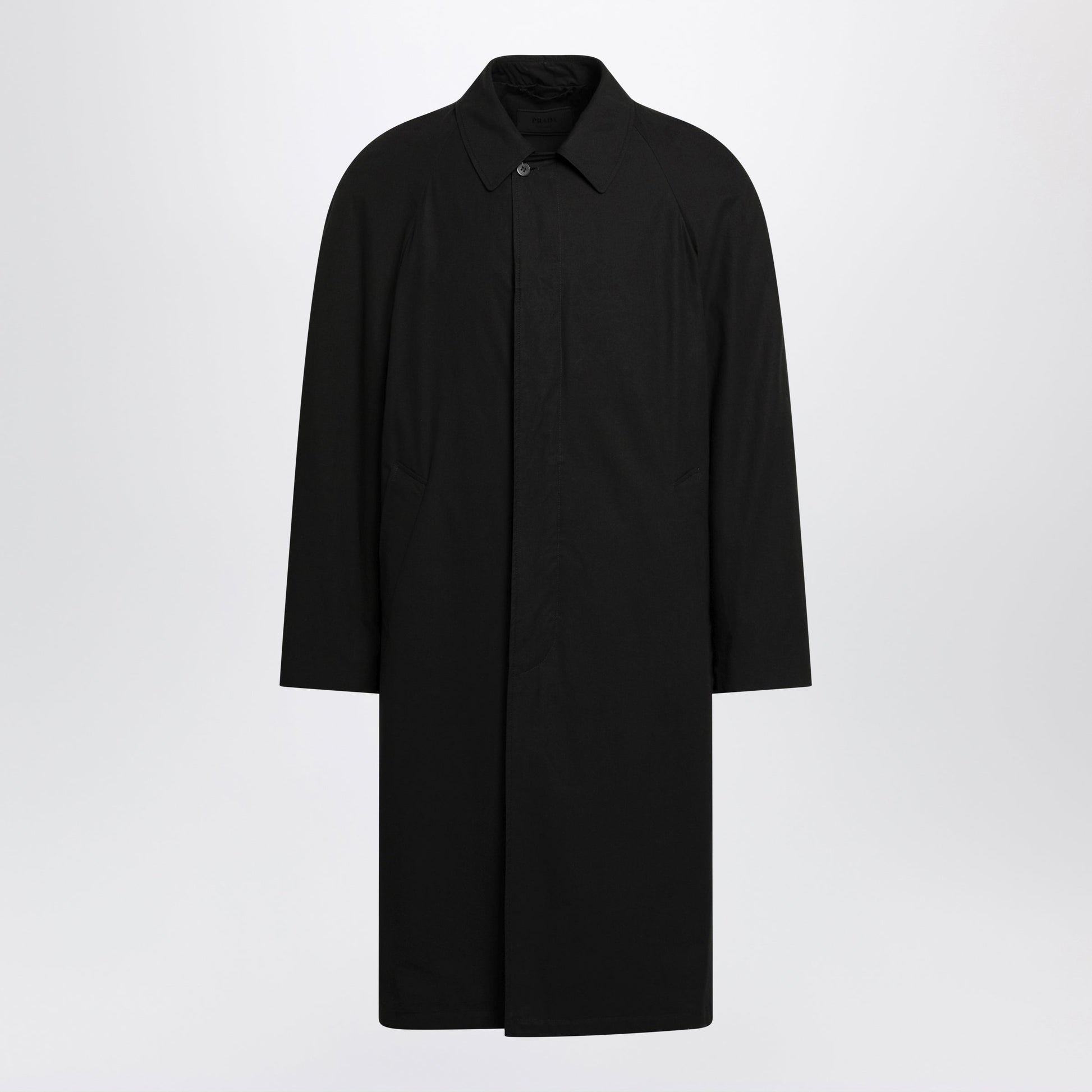Prada Black Cotton Overcoat Men PRADA