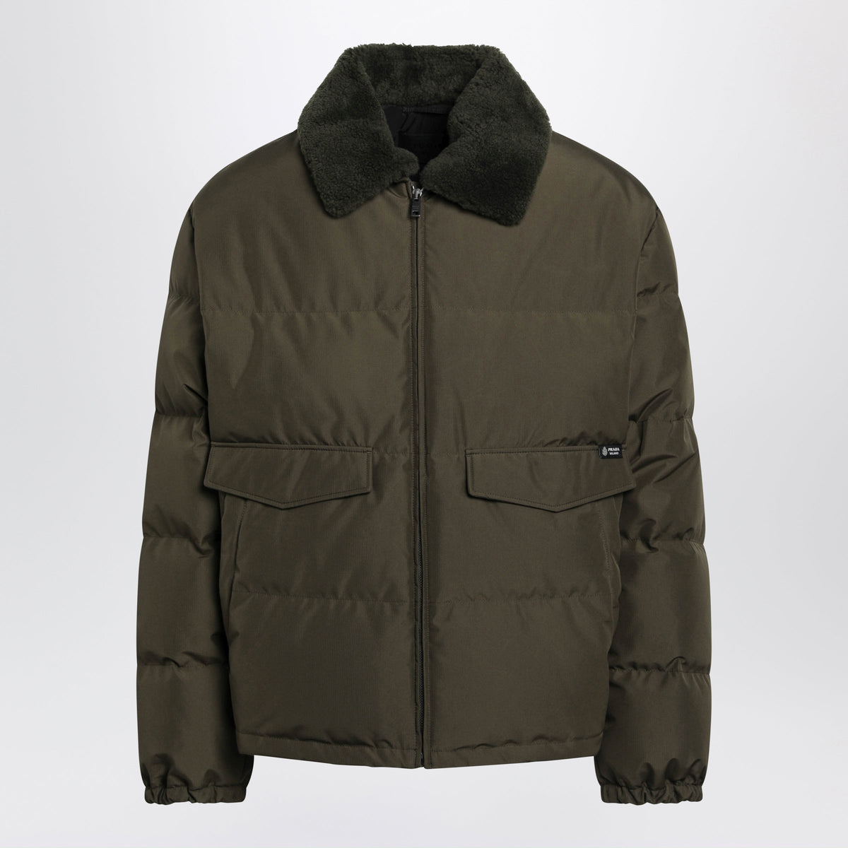 Prada Forest Green Medium Down Jacket In Technical Fabric Men PRADA
