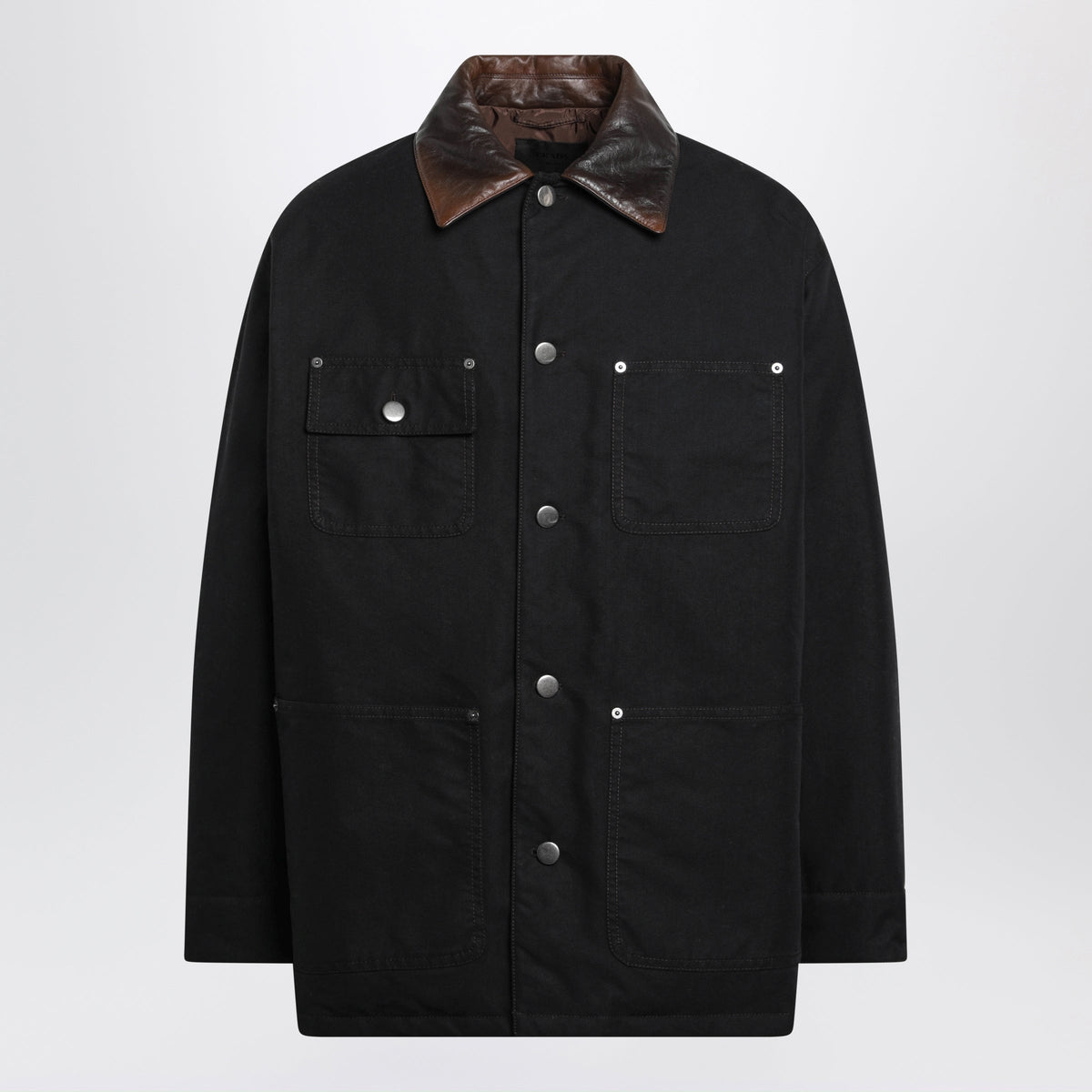 Prada Black Medium Down Jacket In Technical Cotton Men PRADA