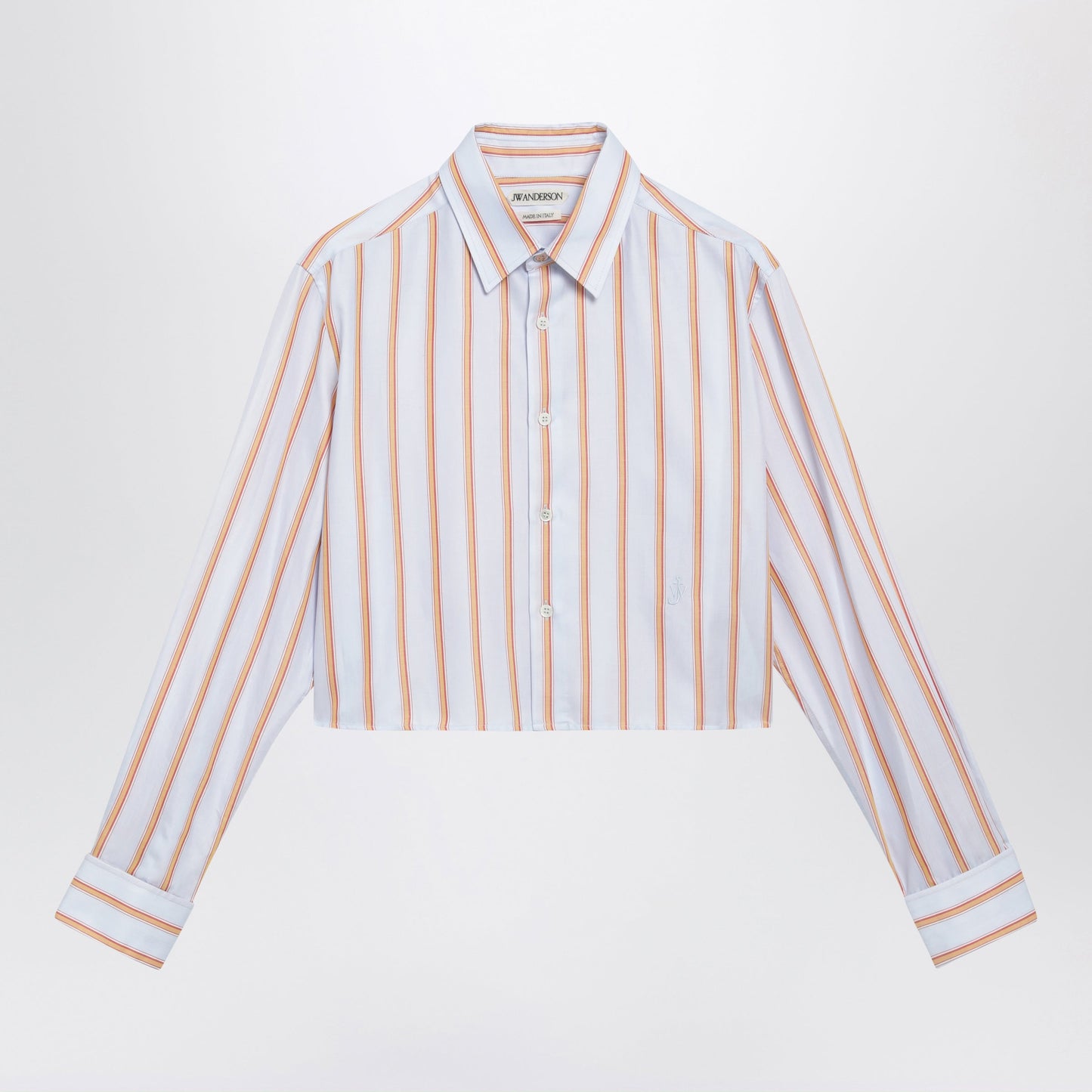 Jw Anderson Cropped Blue And Orange Cotton Shirt Women J.W. ANDERSON