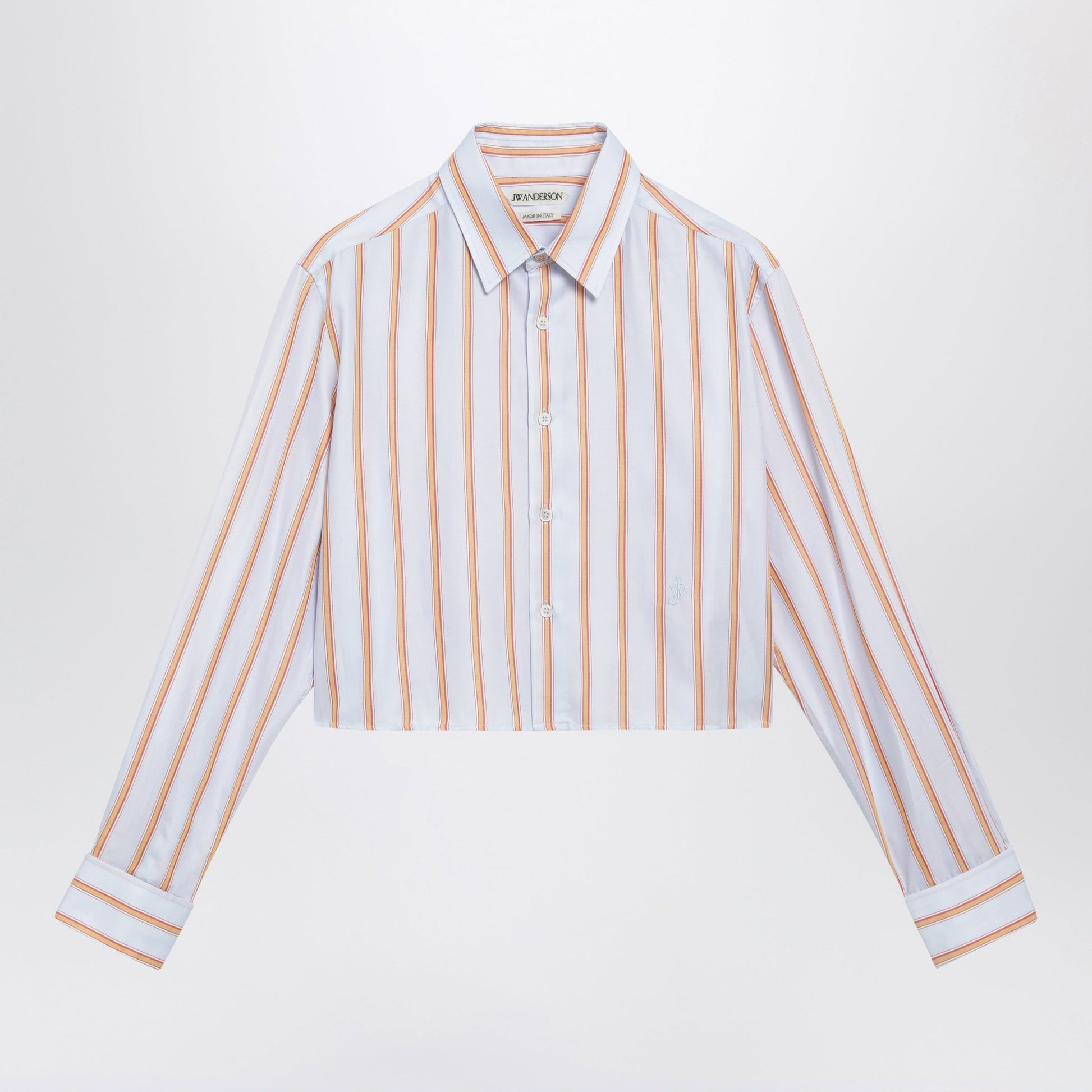 Jw Anderson Cropped Blue And Orange Cotton Shirt Women J.W. ANDERSON