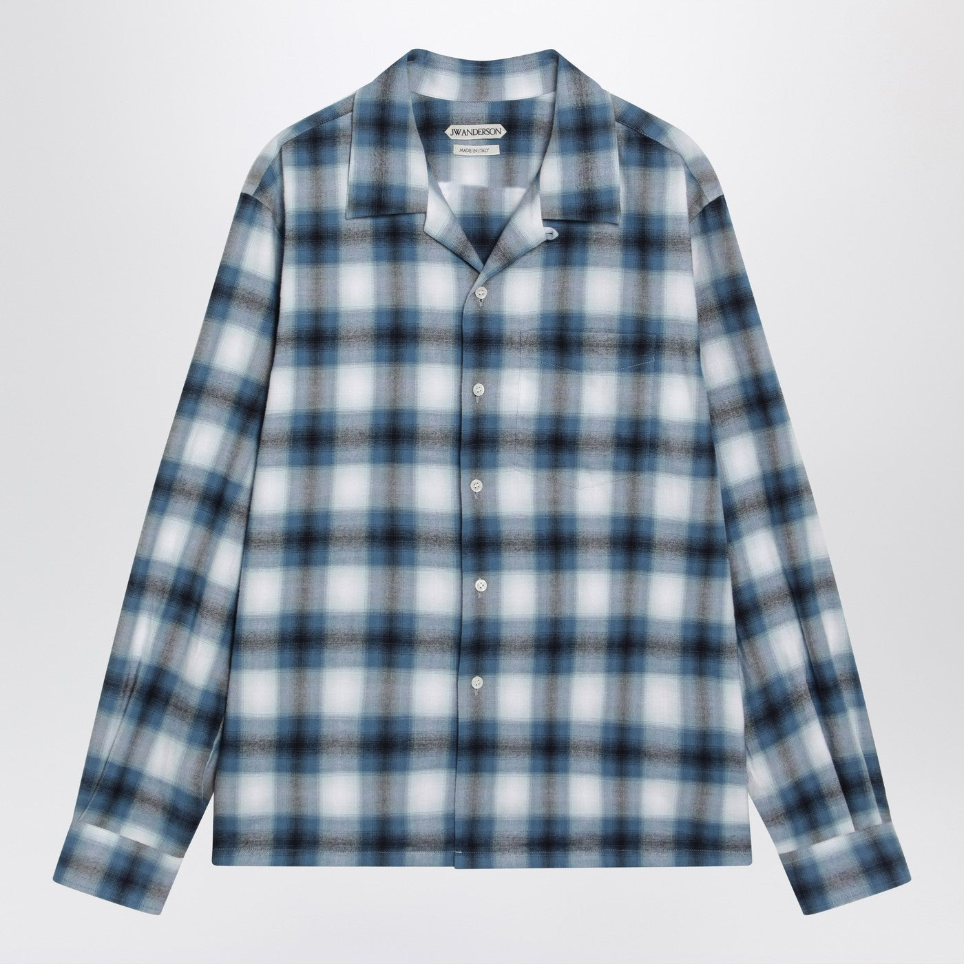Jw Anderson Blue Gradient Check Shirt Men J.W. ANDERSON