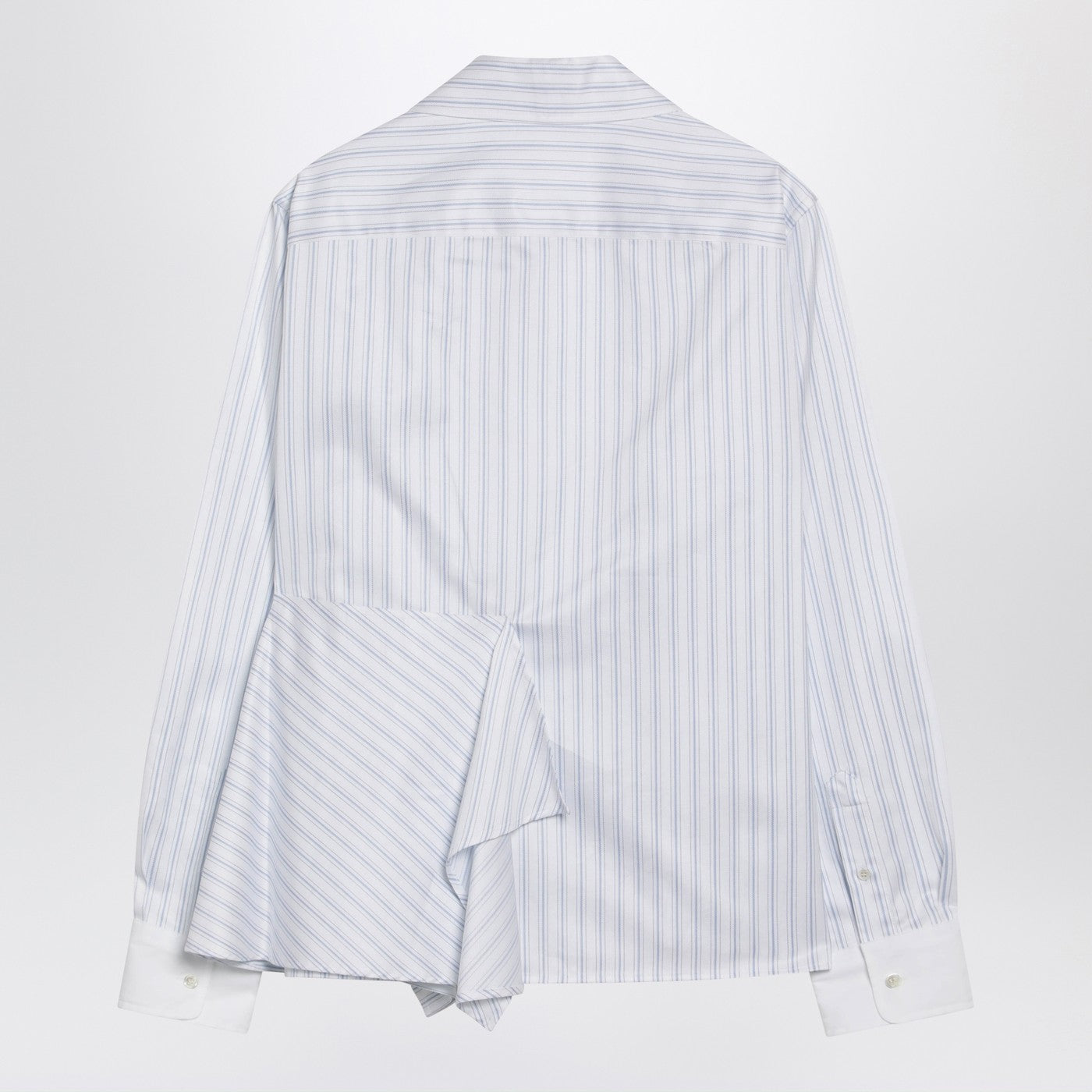 Jw Anderson White Striped Asymmetric Draped Shirt Women J.W. ANDERSON