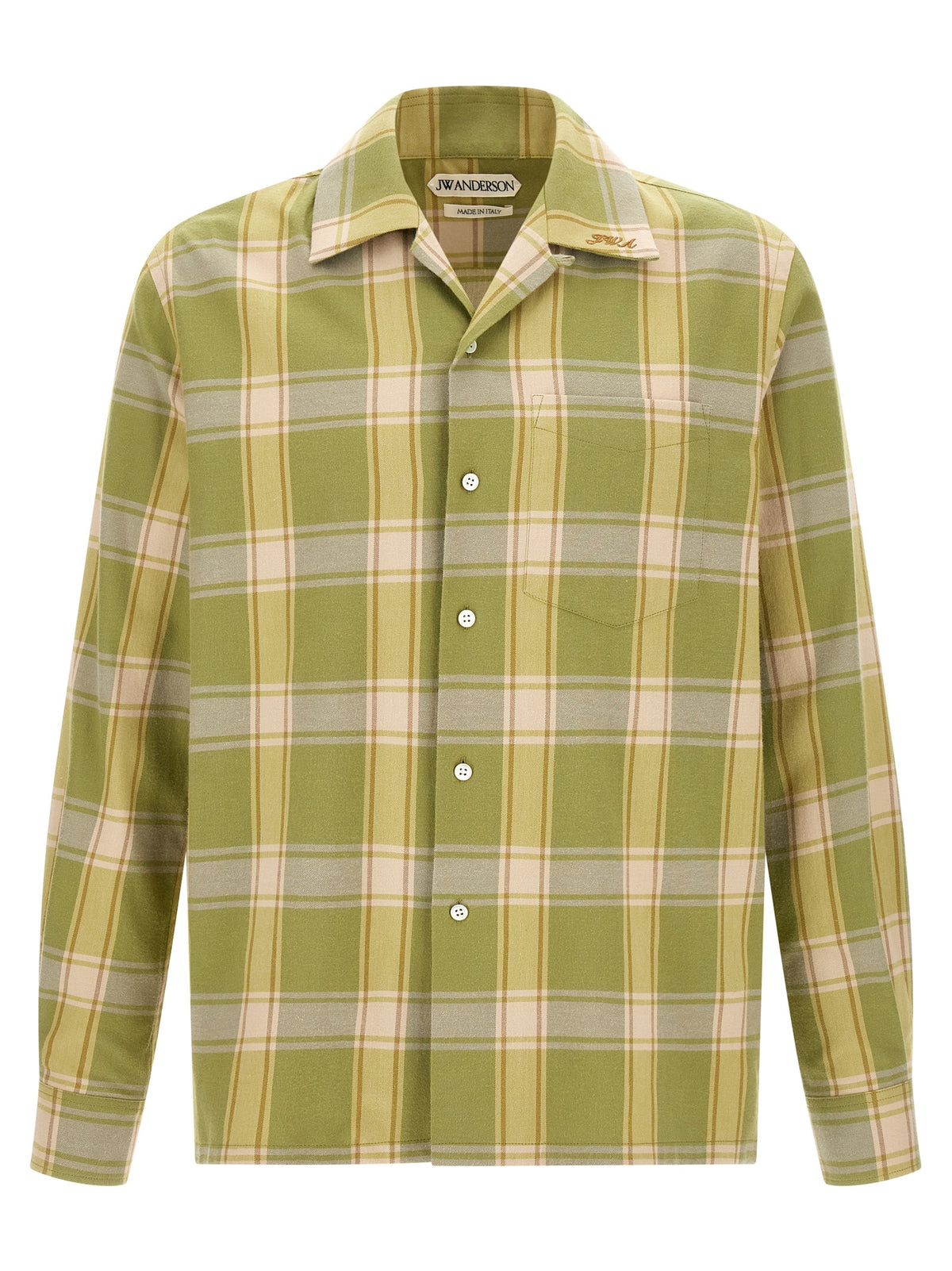 J.W.Anderson Men Green Check Shirt J.W. ANDERSON