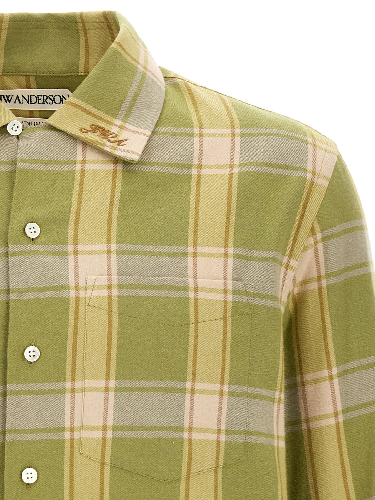 J.W.Anderson Men Green Check Shirt J.W. ANDERSON