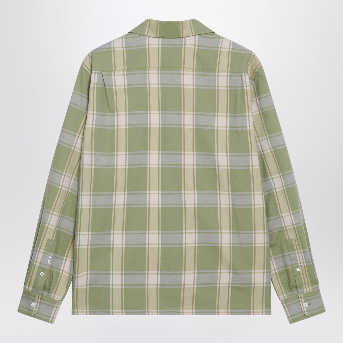 Jw Anderson Checked Apple Green Cotton Flannel Shirt Men J.W. ANDERSON