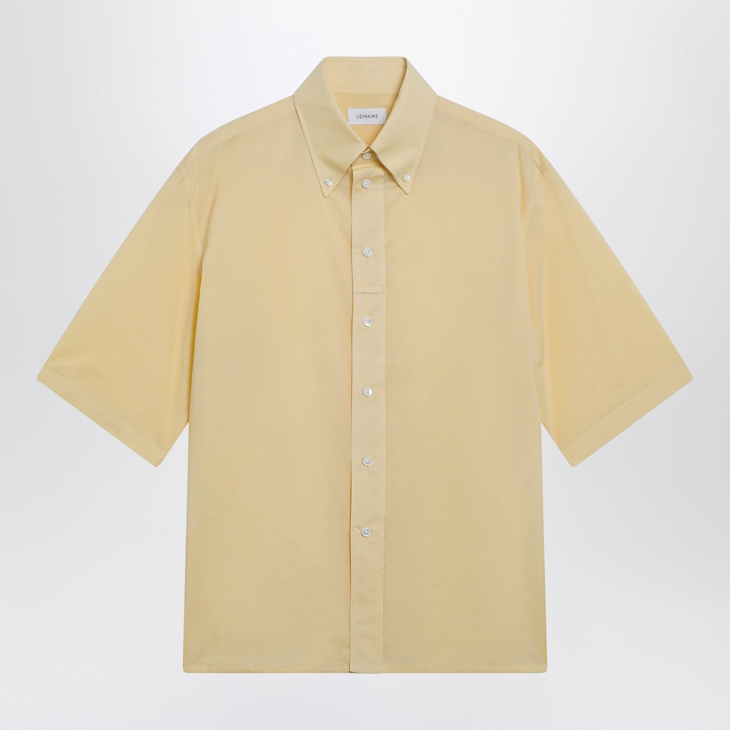 Lemaire Light Yellow Short-Sleeve Wool Shirt Men LEMAIRE