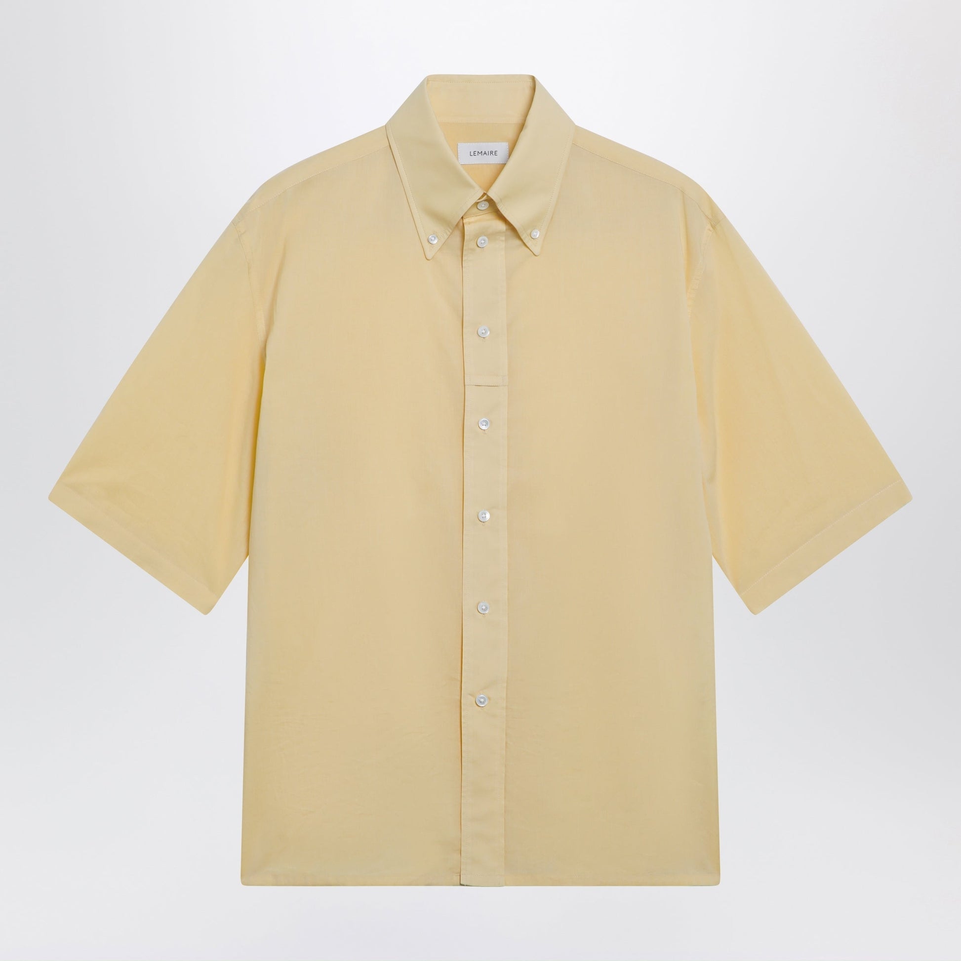 Lemaire Light Yellow Short-Sleeve Wool Shirt Men LEMAIRE