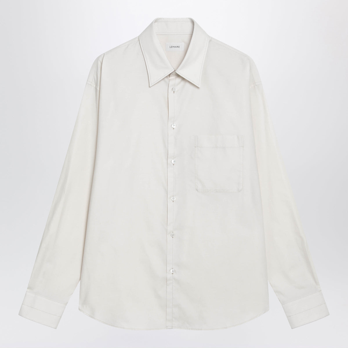 Lemaire Regular-Fit Cream-Colored Cotton And Silk Shirt Men LEMAIRE