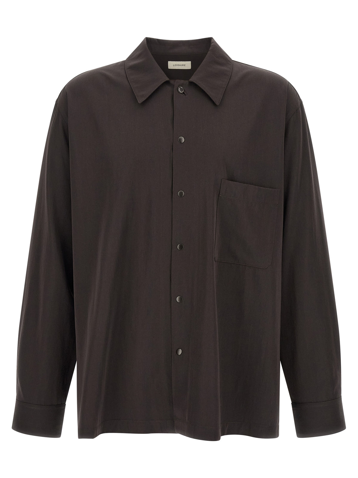 Lemaire Men Brown Wool Gabardine Overshirt LEMAIRE