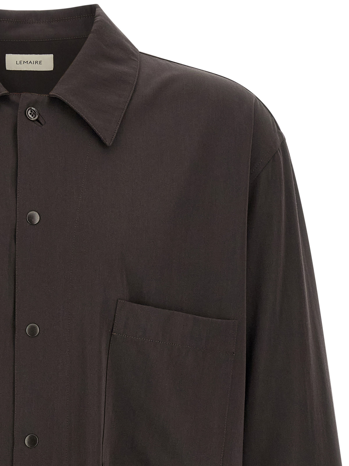 Lemaire Men Brown Wool Gabardine Overshirt LEMAIRE