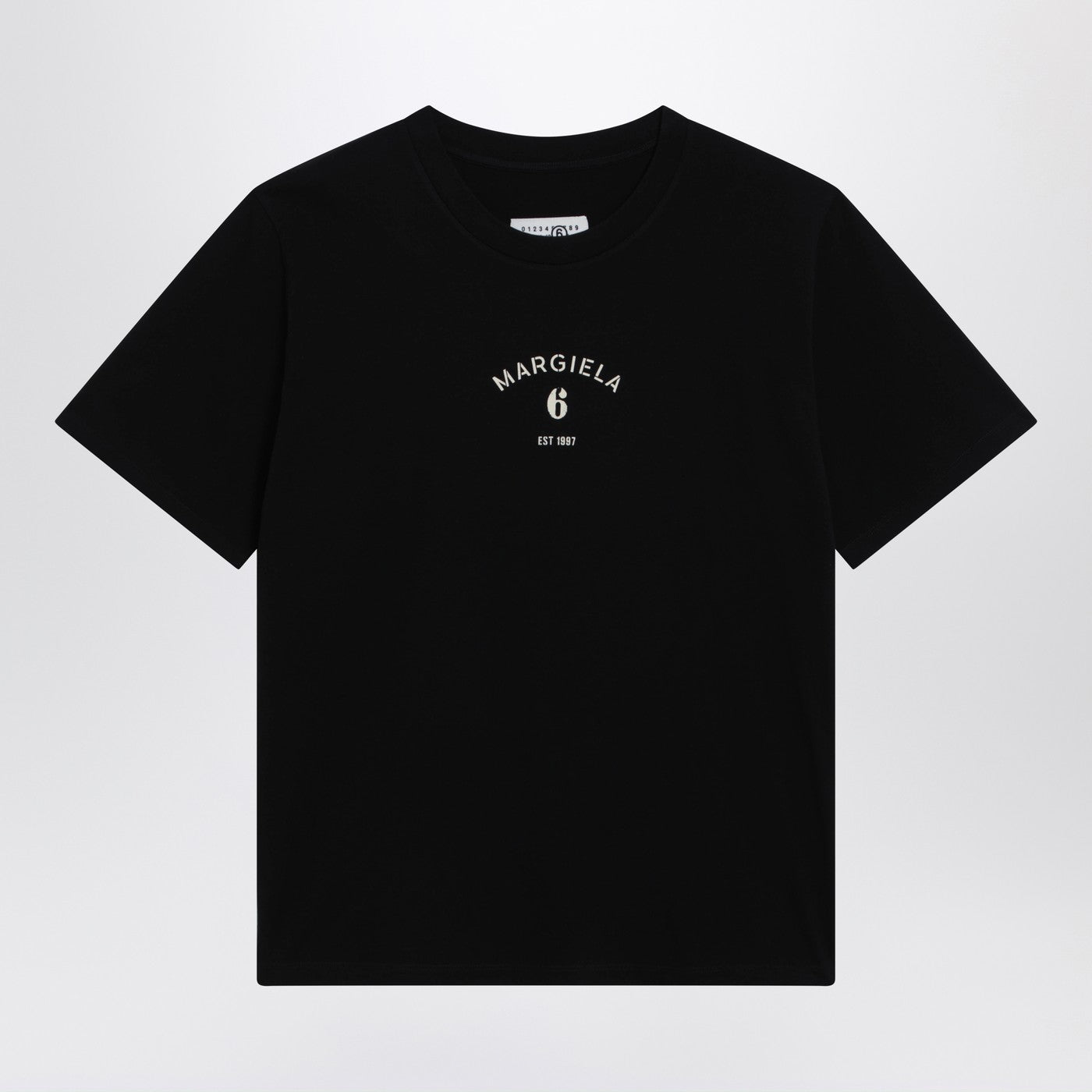 Mm6 Maison Margiela Black T-Shirt With Logo Print Men MM6 MAISON MARGIELA