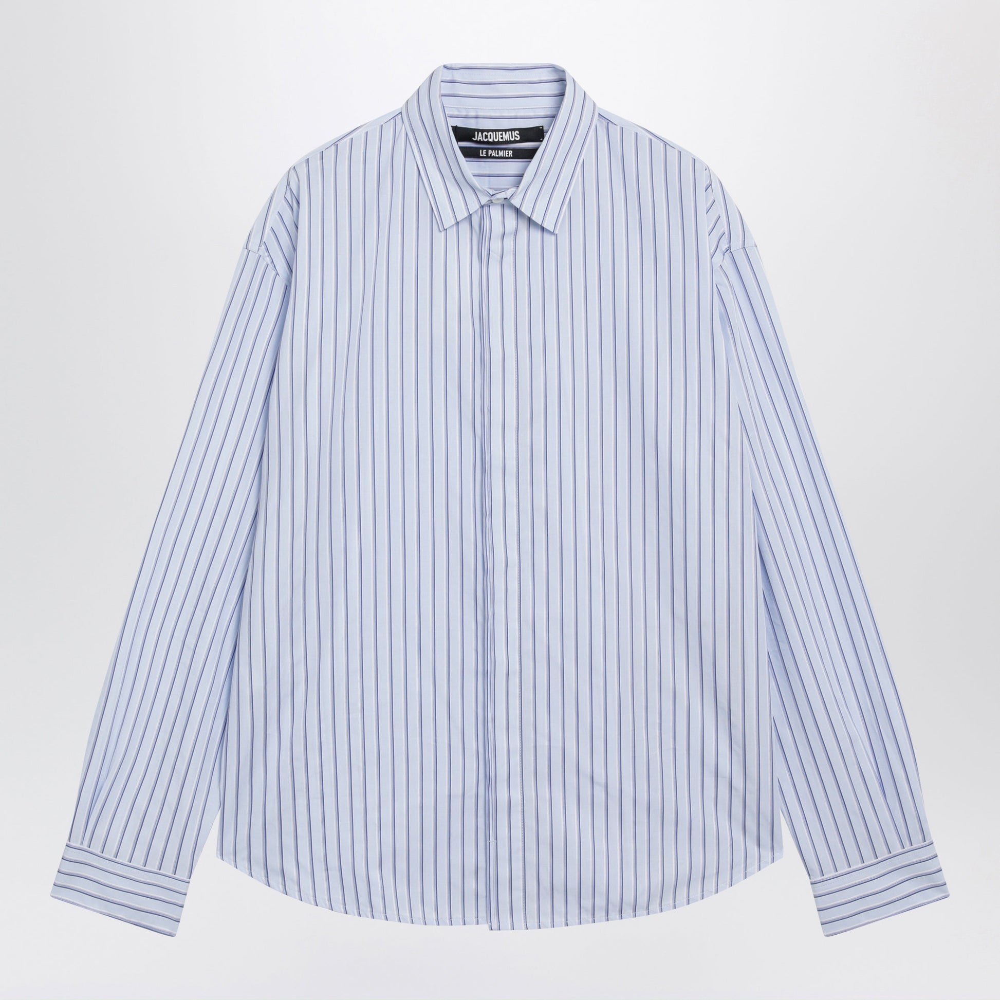 Jacquemus Simon Blue Striped Cotton Shirt Men JACQUEMUS
