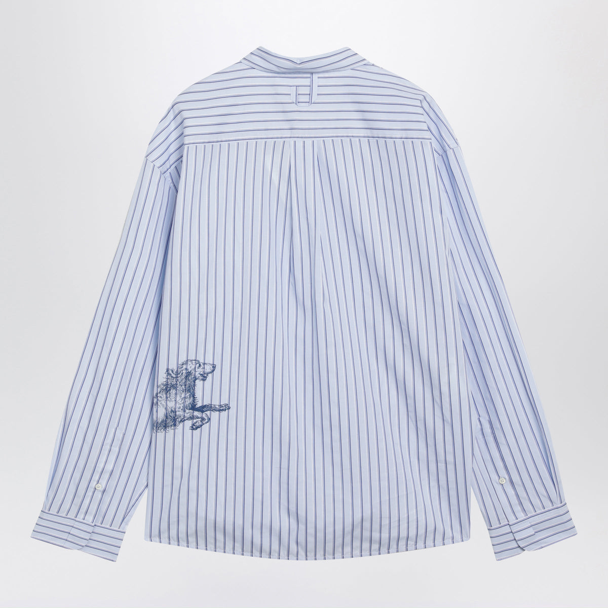 Jacquemus Simon Blue Striped Cotton Shirt Men JACQUEMUS