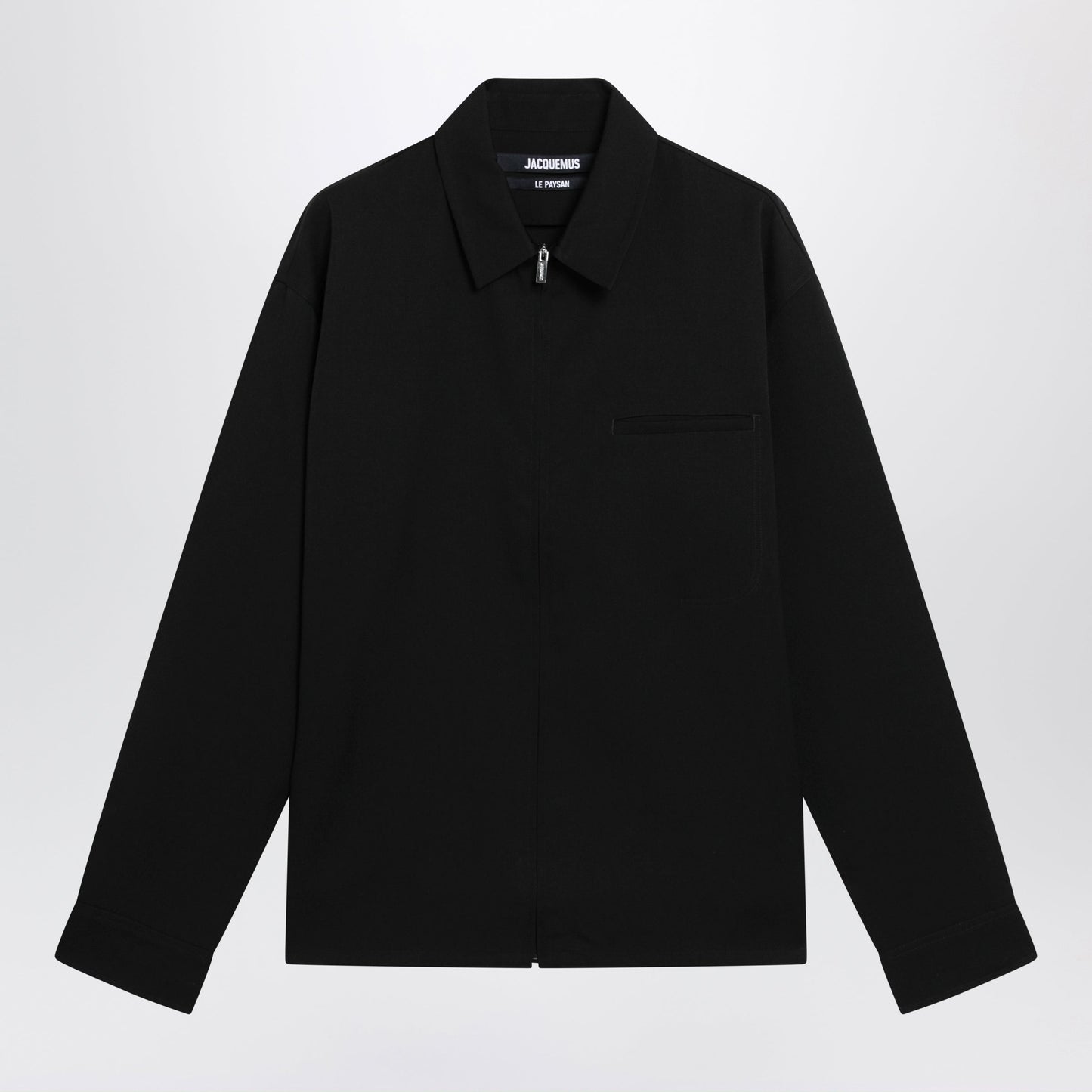 Jacquemus Mecano Zip-Up Shirt In Black Wool Men JACQUEMUS
