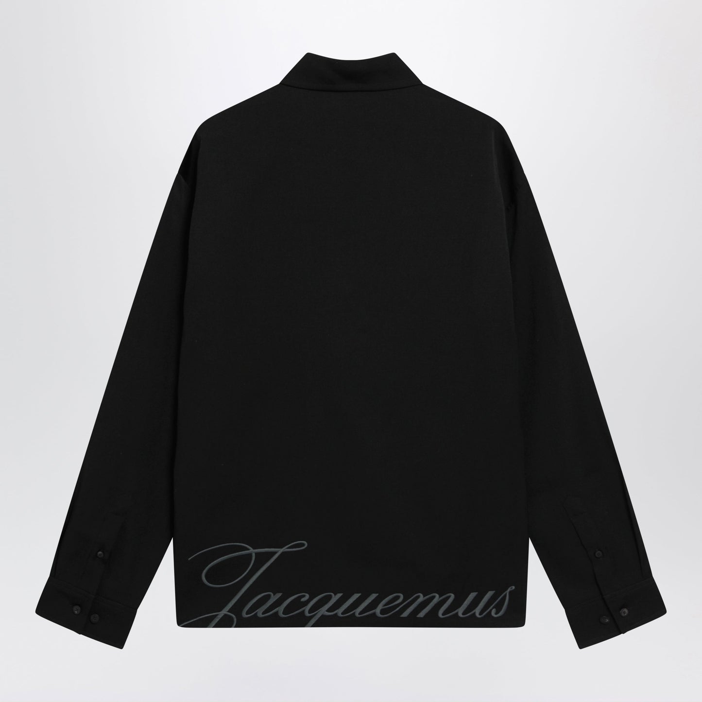 Jacquemus Mecano Zip-Up Shirt In Black Wool Men JACQUEMUS