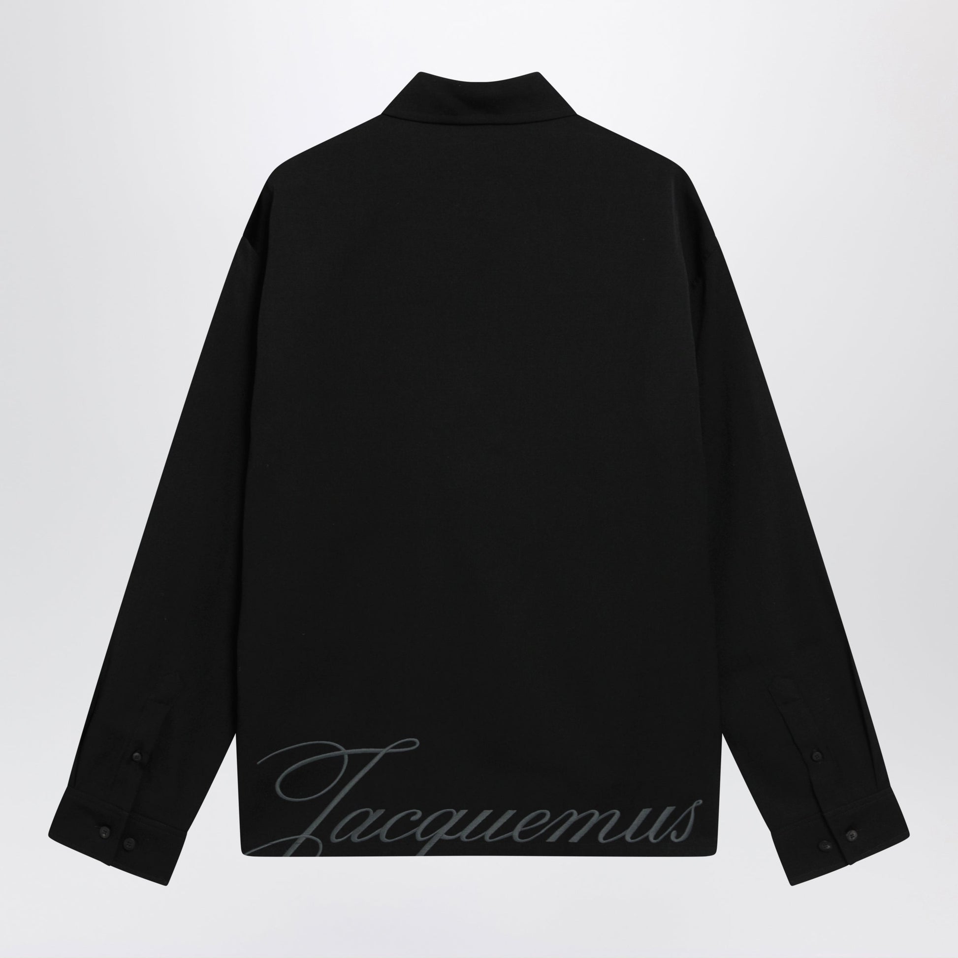 Jacquemus Mecano Zip-Up Shirt In Black Wool Men JACQUEMUS