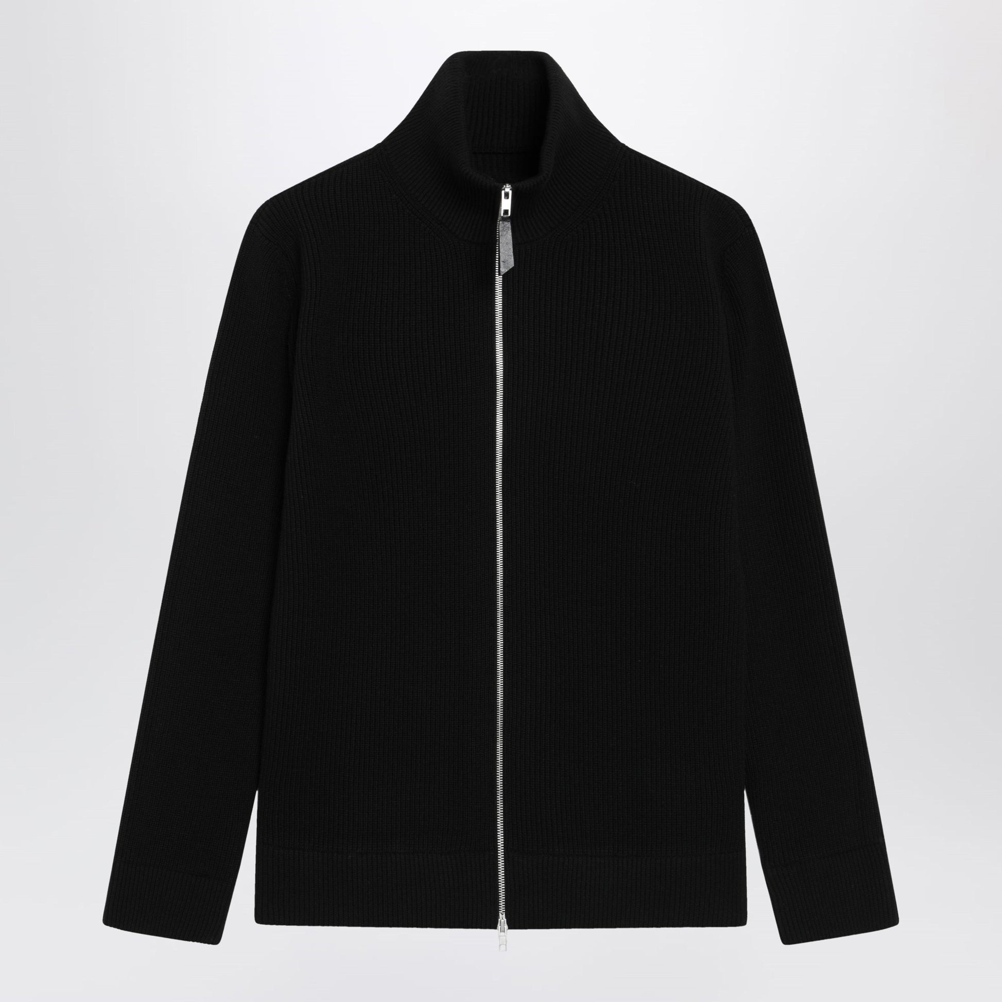 Maison Margiela Zip-Up Knit Cardigan In Black Cotton And Wool Men MAISON MARGIELA