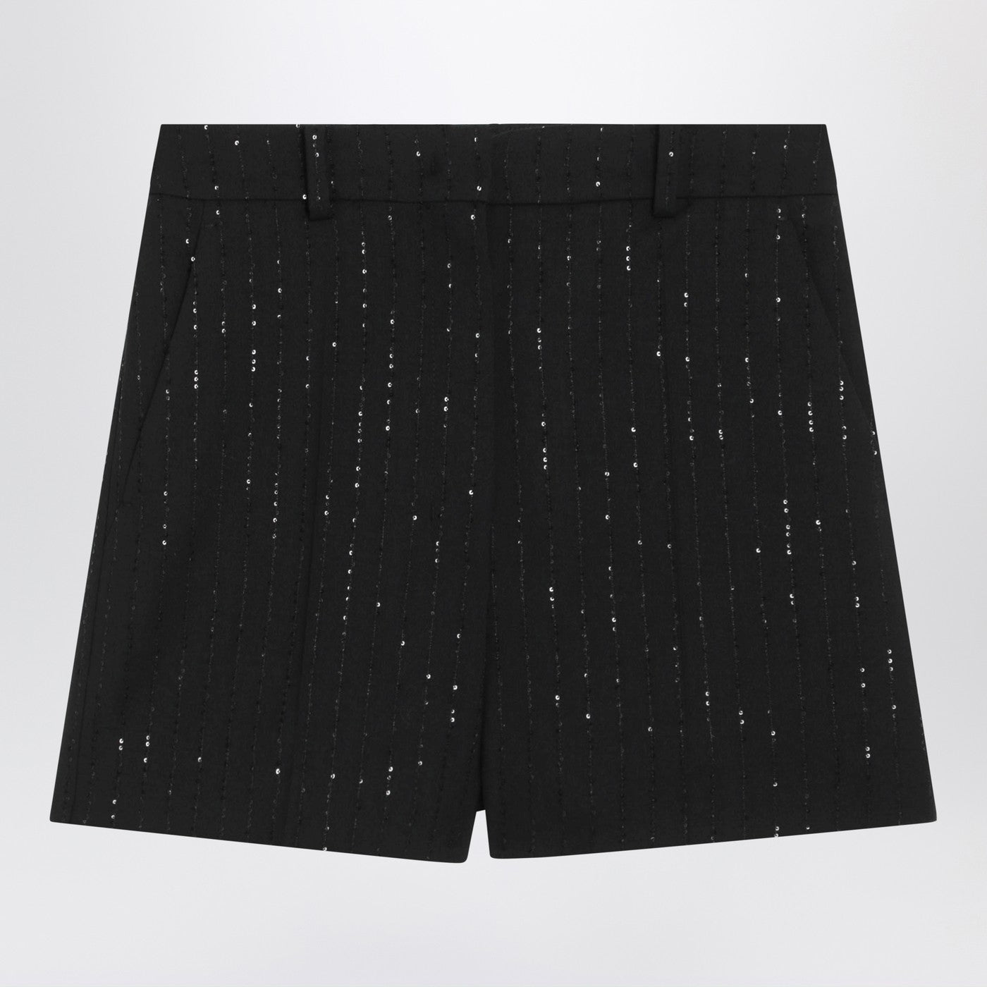 Max Mara Pianoforte Black Shorts With Pinstripe-Effect Micro Sequins Women MAX MARA