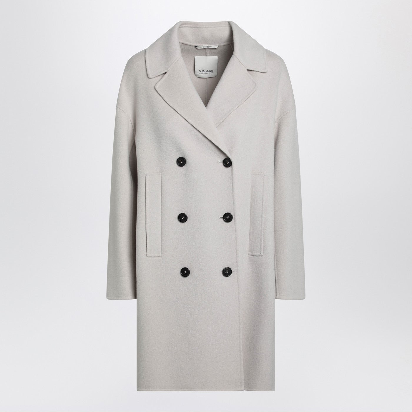 'S Max Mara Sand-Coloured Midi Coat In Wool Drap Women S MAX MARA