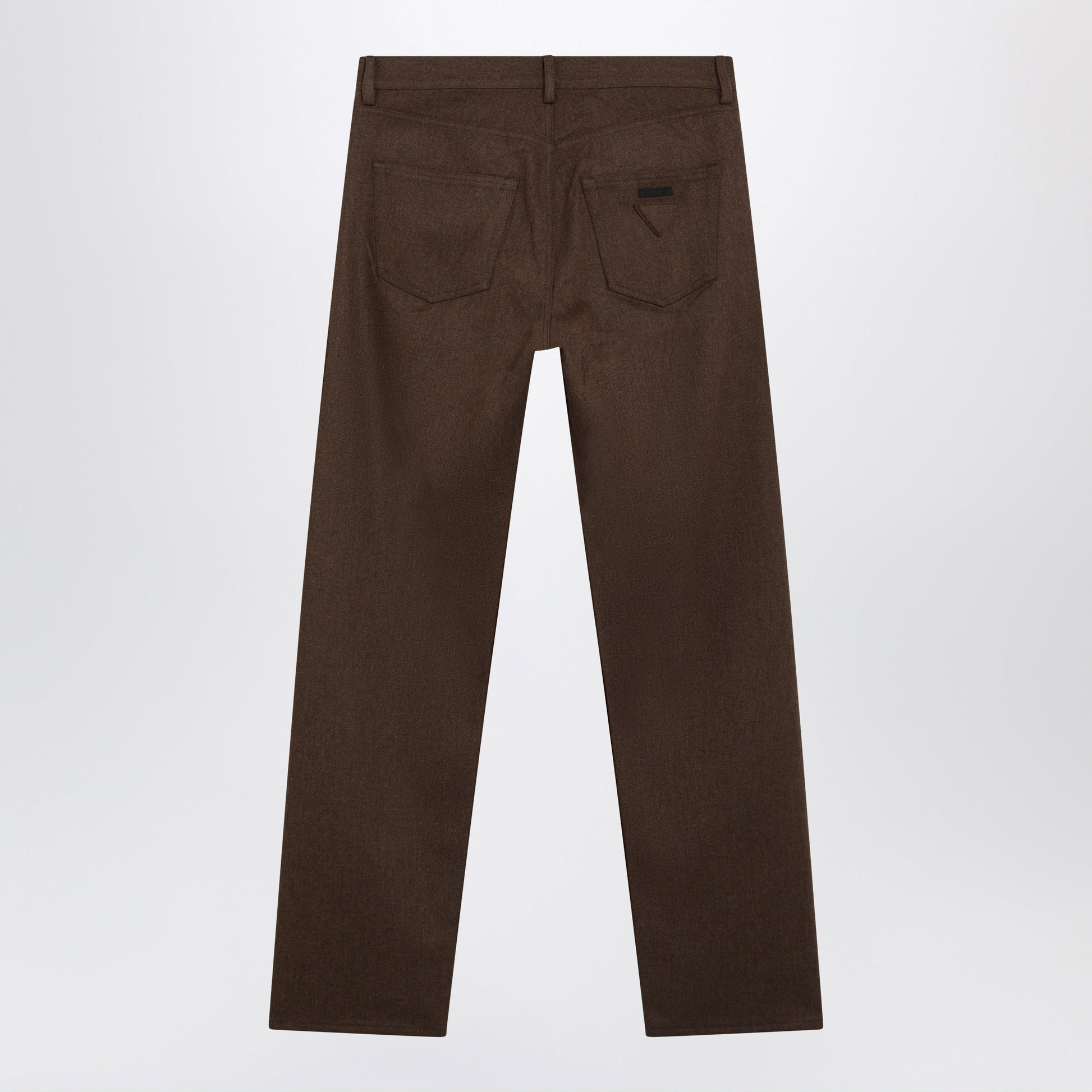 Prada Ebony-Colored Wool Trousers Men PRADA