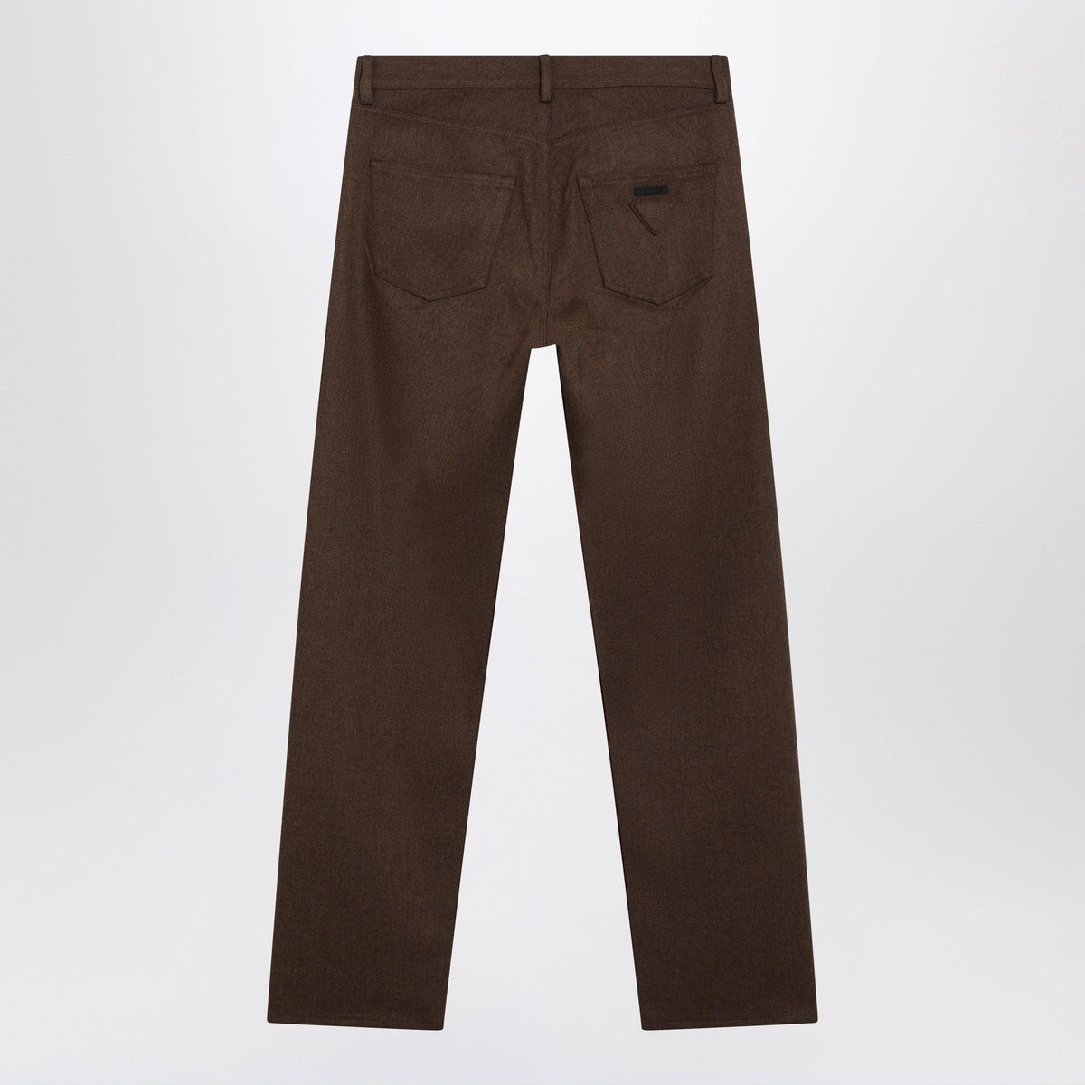 Prada Ebony-Colored Wool Trousers Men PRADA