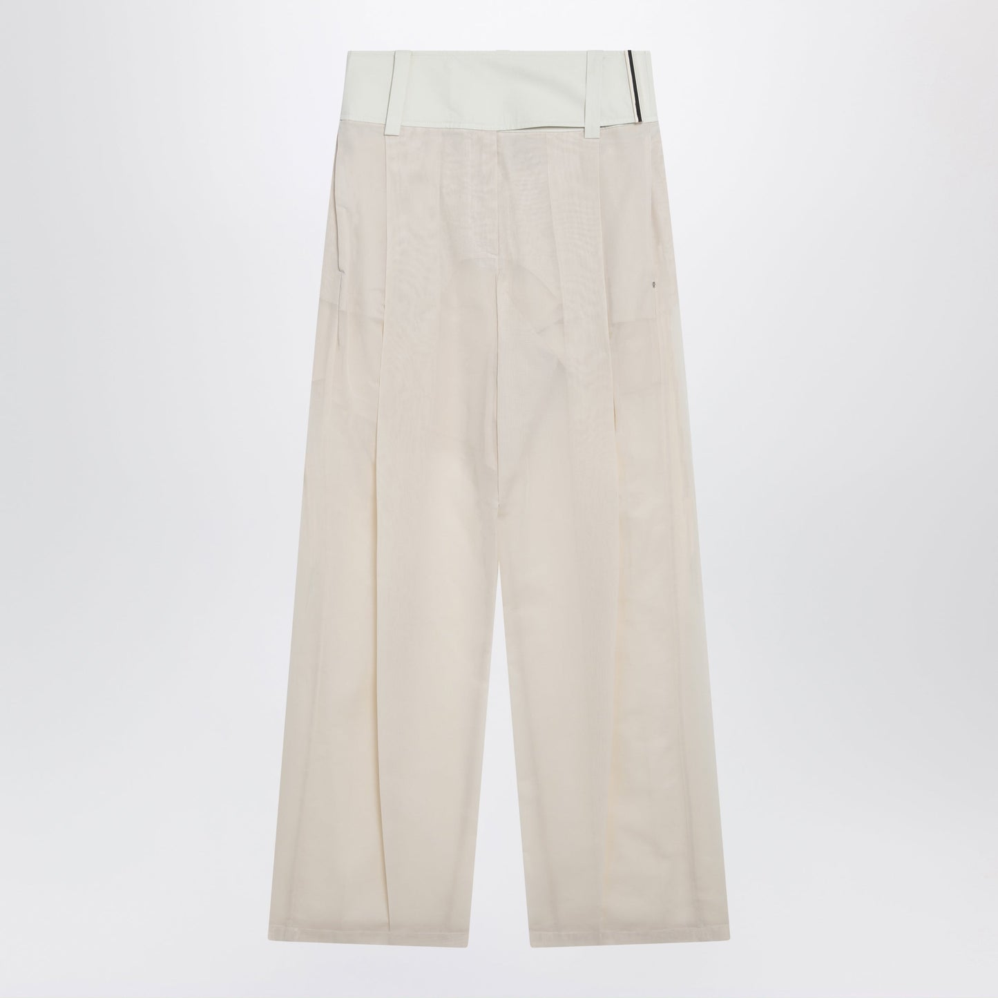 Sportmax Wide-Leg Trousers In Ecru Organza Cotton Voile Women SPORTMAX