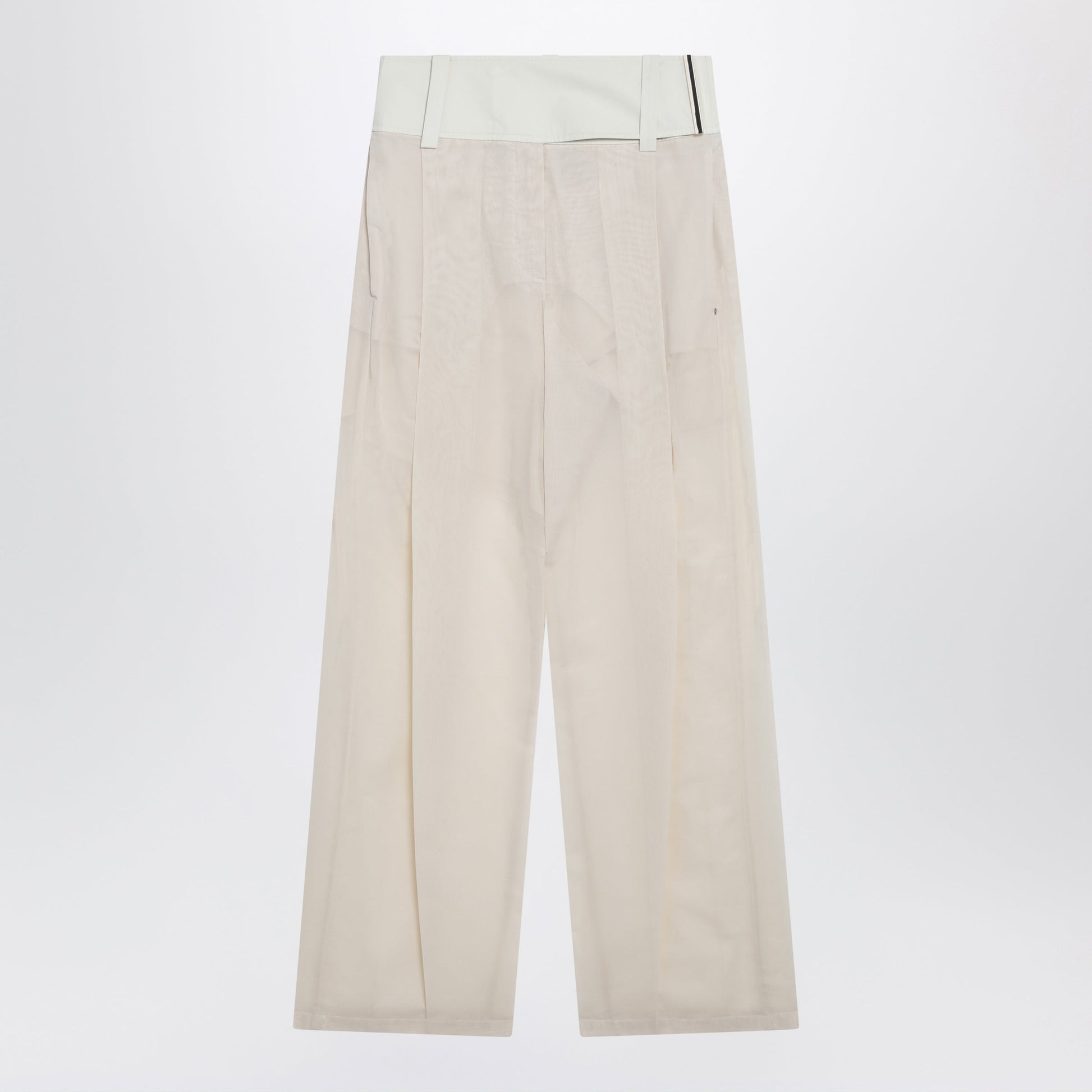 Sportmax Wide-Leg Trousers In Ecru Organza Cotton Voile Women SPORTMAX
