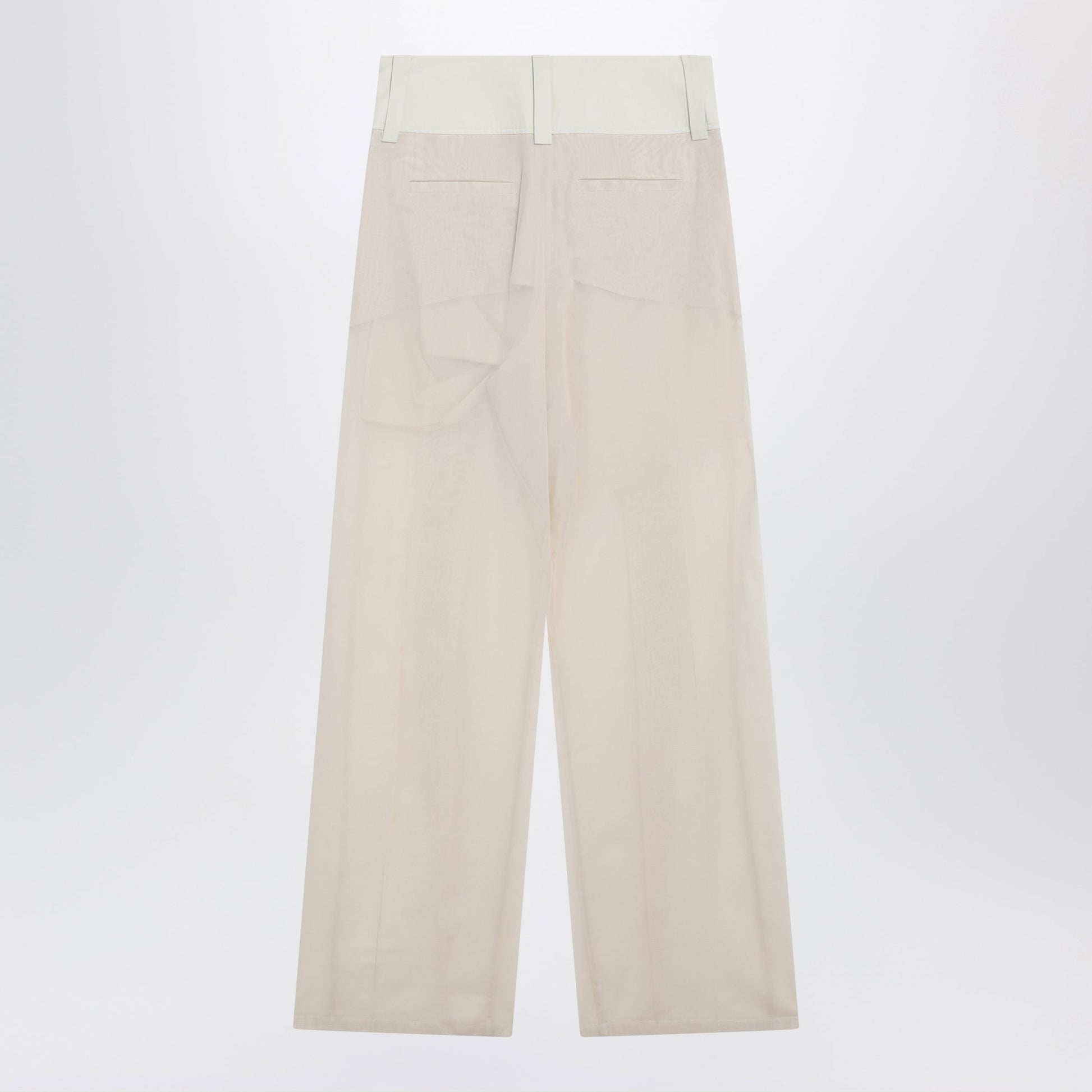 Sportmax Wide-Leg Trousers In Ecru Organza Cotton Voile Women SPORTMAX