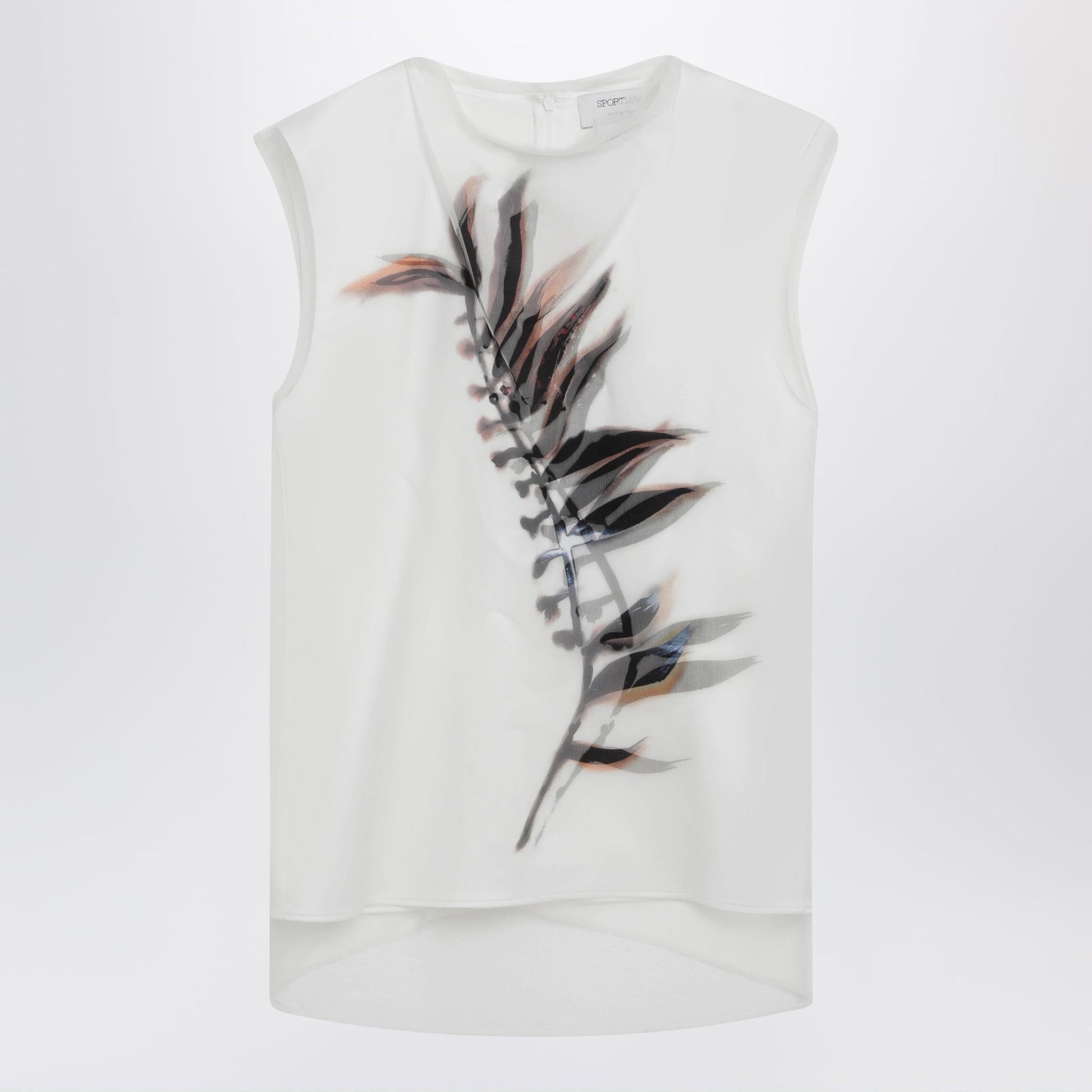 Sportmax White Double-Layer Top In Satin And Tulle Women SPORTMAX