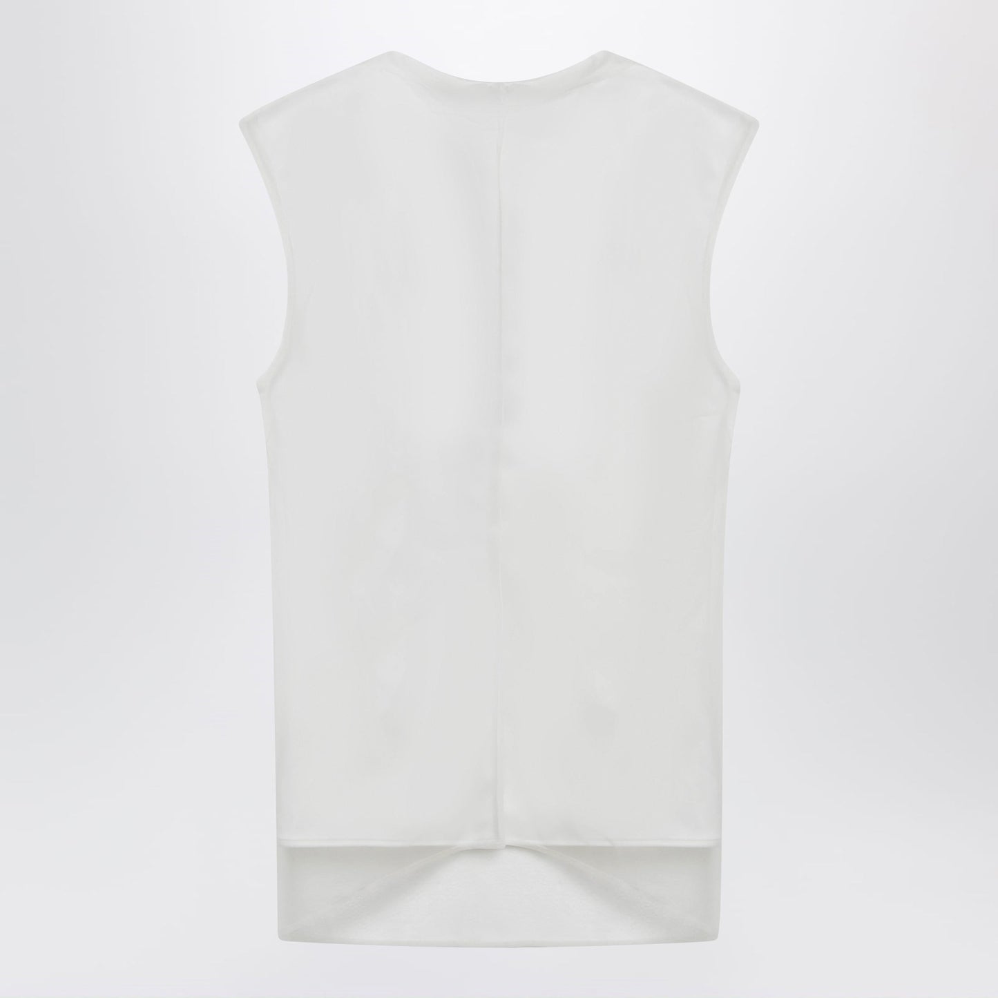 Sportmax White Double-Layer Top In Satin And Tulle Women SPORTMAX