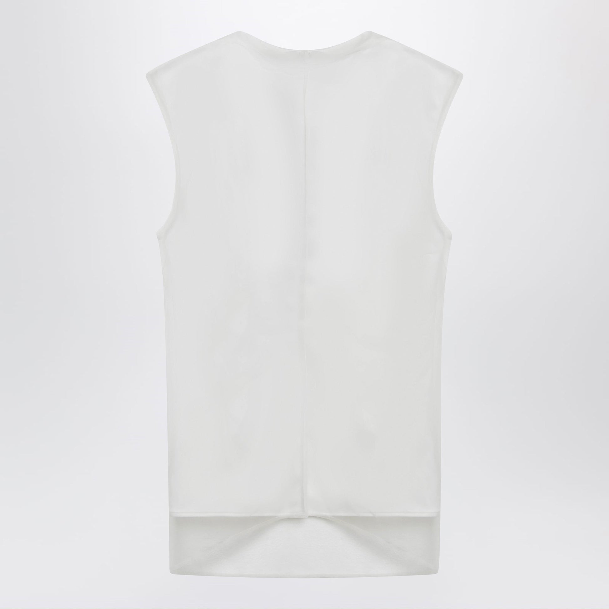 Sportmax White Double-Layer Top In Satin And Tulle Women SPORTMAX