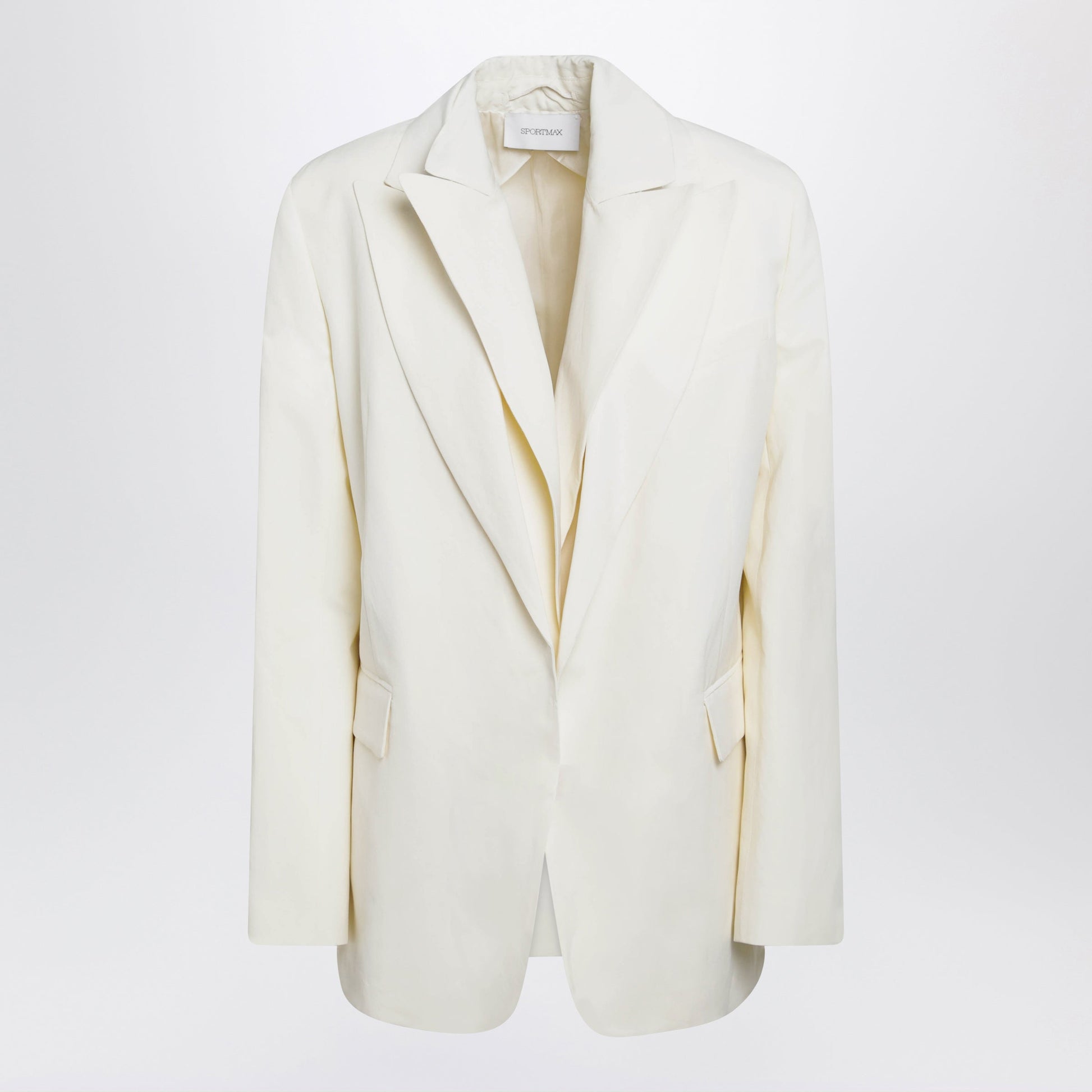 Sportmax Double-Collar Blazer In Viscose Blend, Yellow Women SPORTMAX