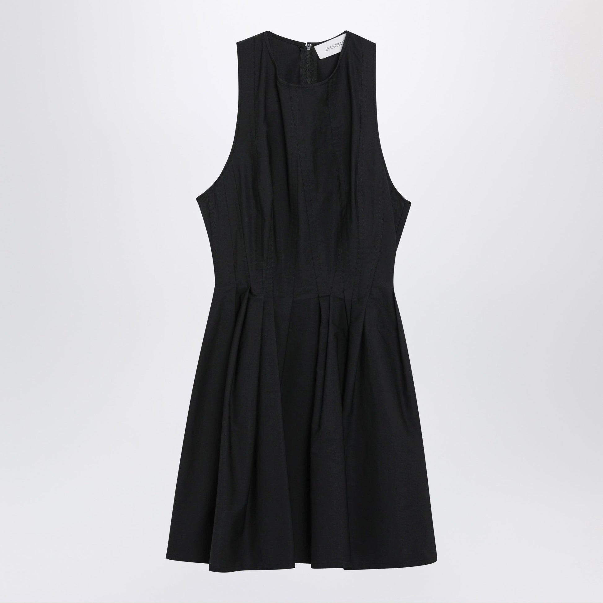 Sportmax Sleeveless Short Cotton Dress In Black Women SPORTMAX