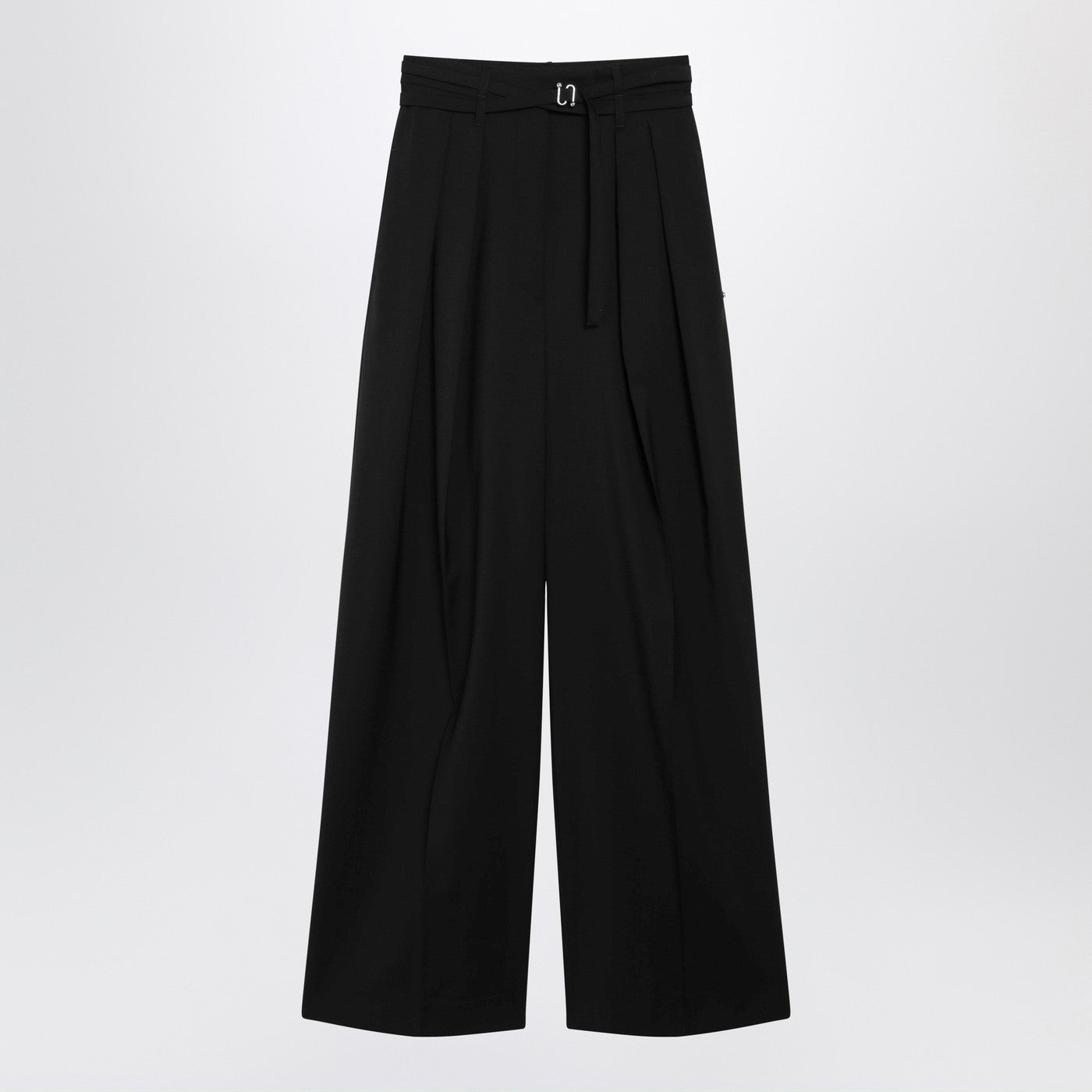 Sportmax Black Wide-Leg Stretch-Wool Trousers Women SPORTMAX