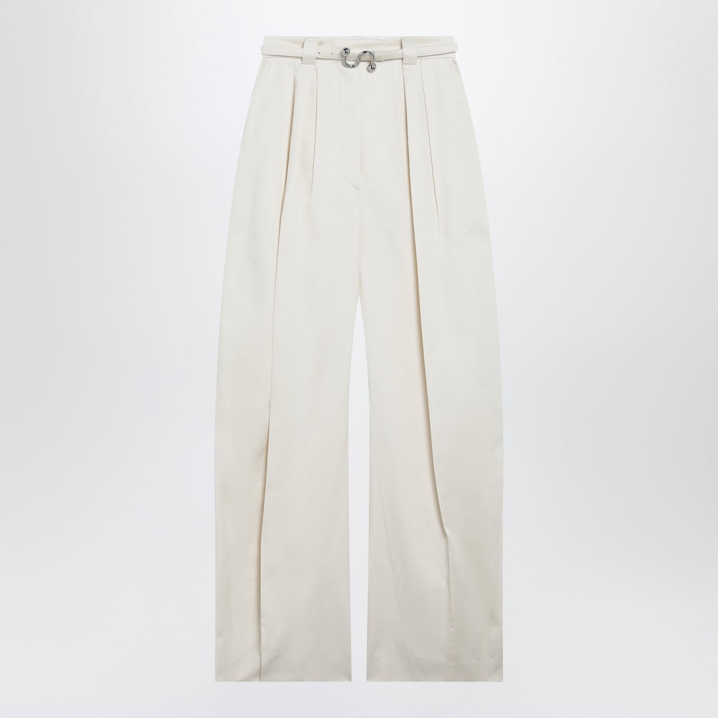 Sportmax Oversized Trousers In Vanilla Cotton Gabardine Women SPORTMAX