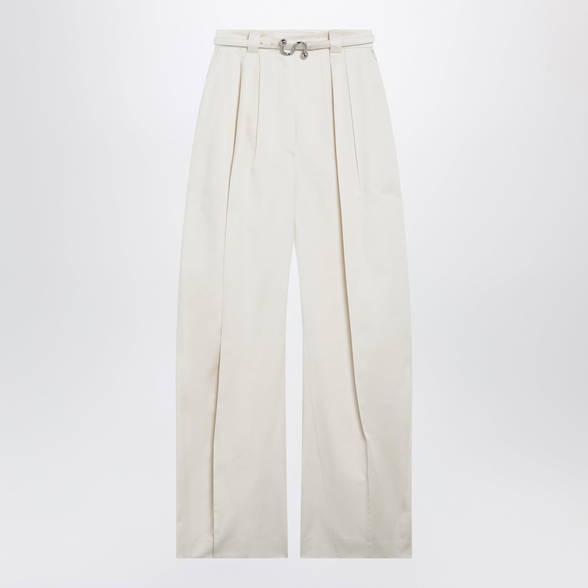 Sportmax Oversized Trousers In Vanilla Cotton Gabardine Women SPORTMAX